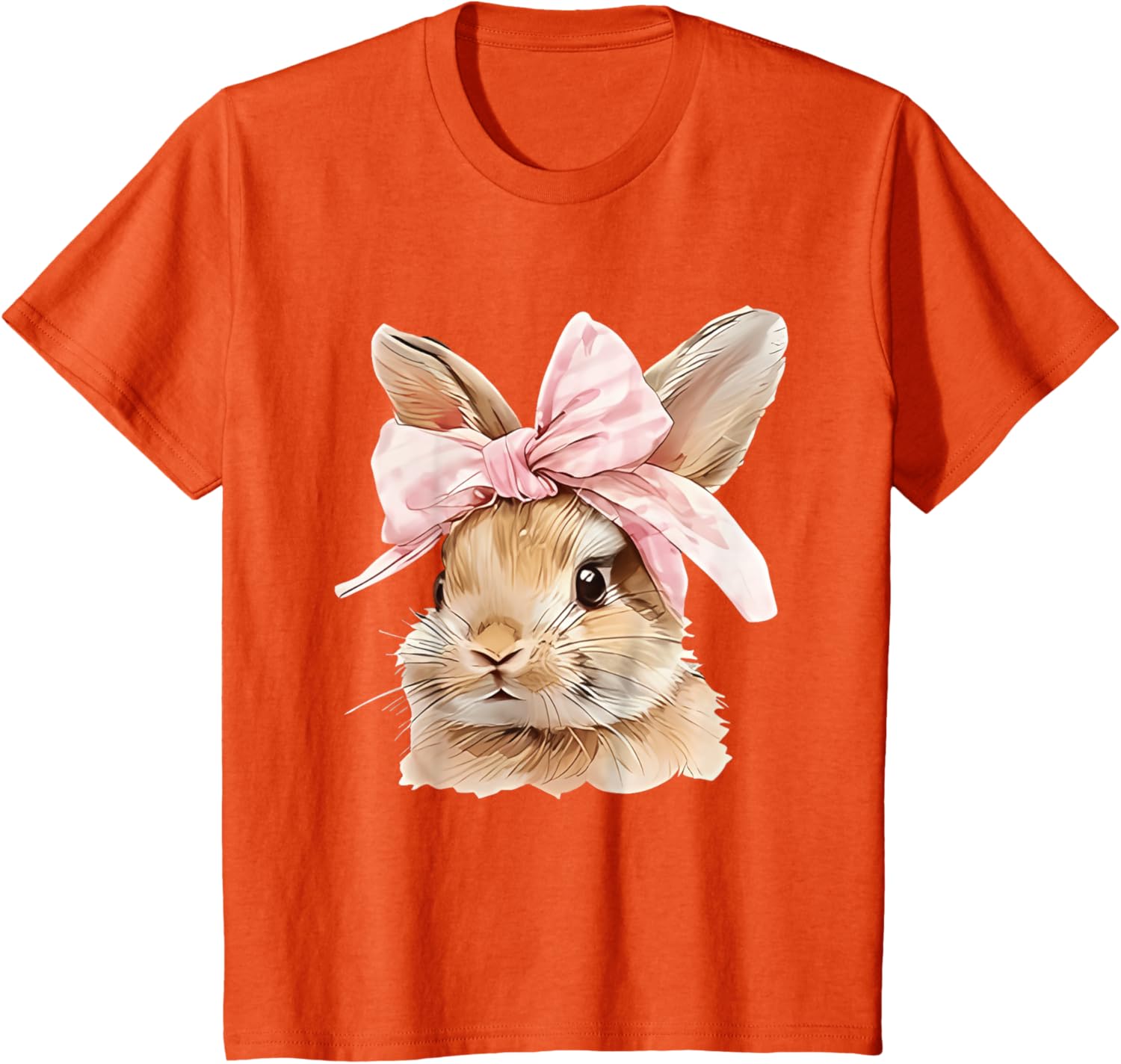 Cute Easter Bunny Face Coquette Bow Easter Day Girls Women T-Shirt