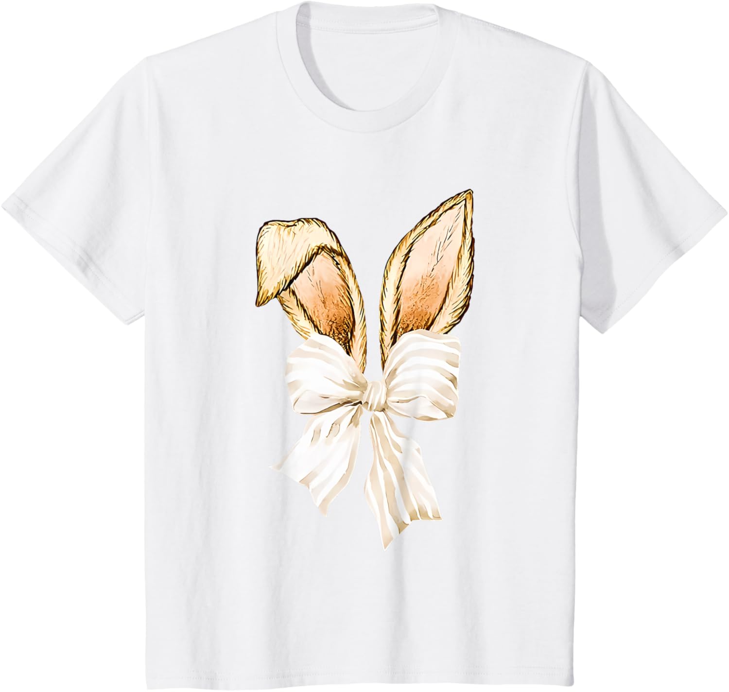 Cute Easter Bunny Face Coquette Bow Easter Day Girls Women T-Shirt