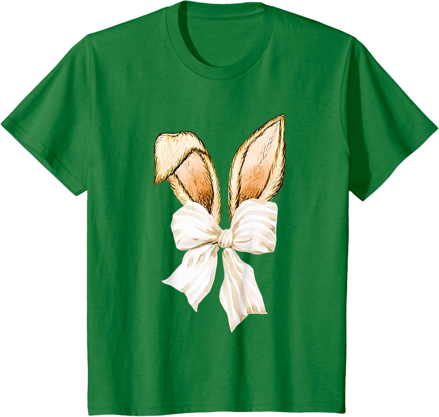 Cute Easter Bunny Face Coquette Bow Easter Day Girls Women T-Shirt