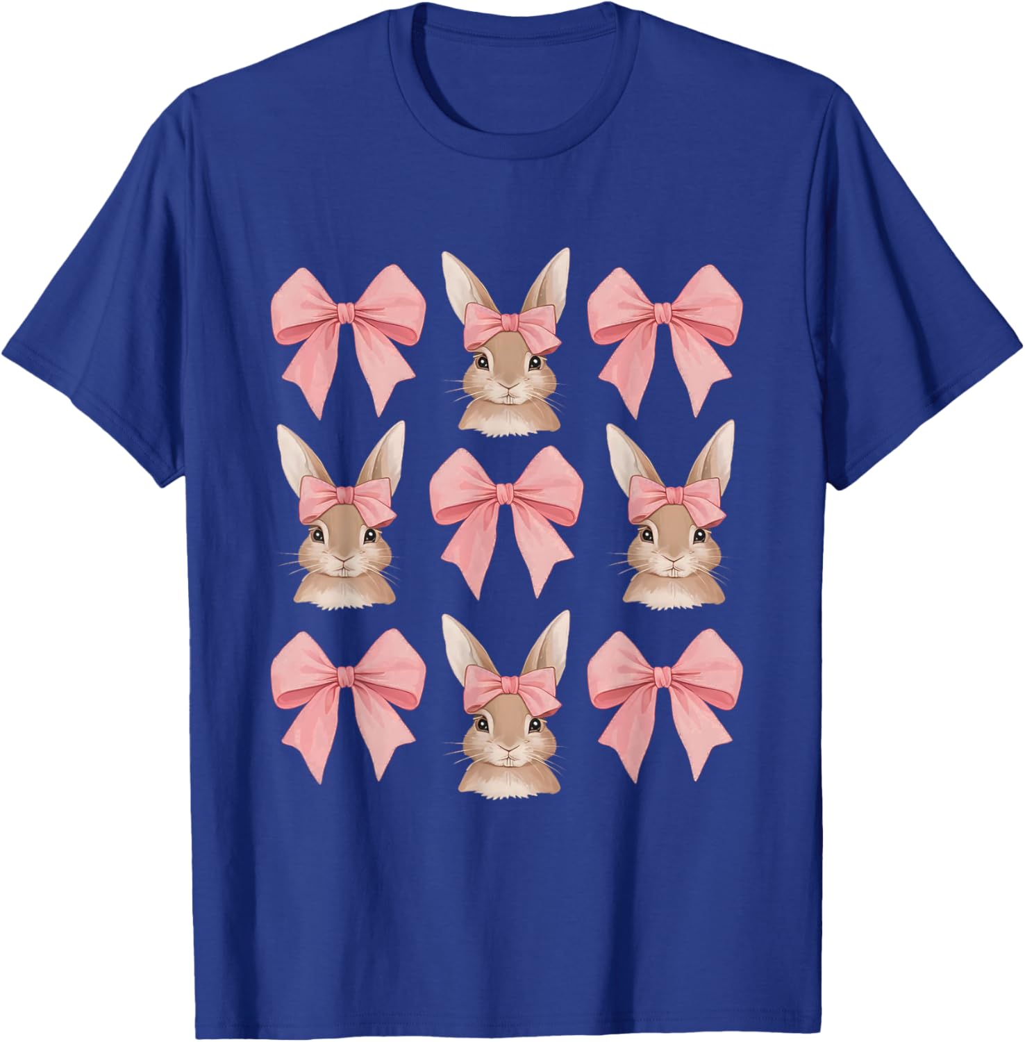 Cute Easter Bunny Face Coquette Bow Easter Day Girls Women T-Shirt