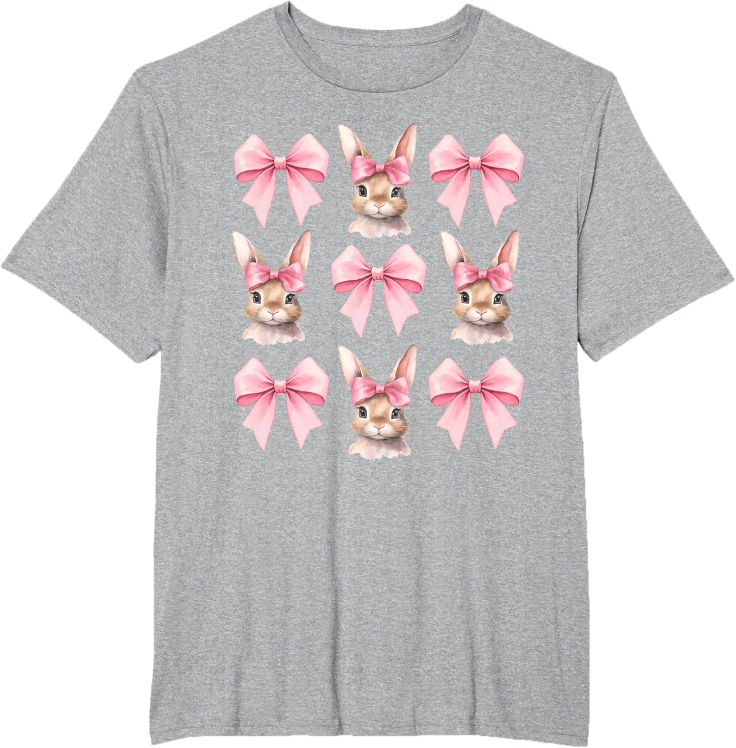 Cute Easter Bunny Face Coquette Bow Easter Day Girls Women T-Shirt