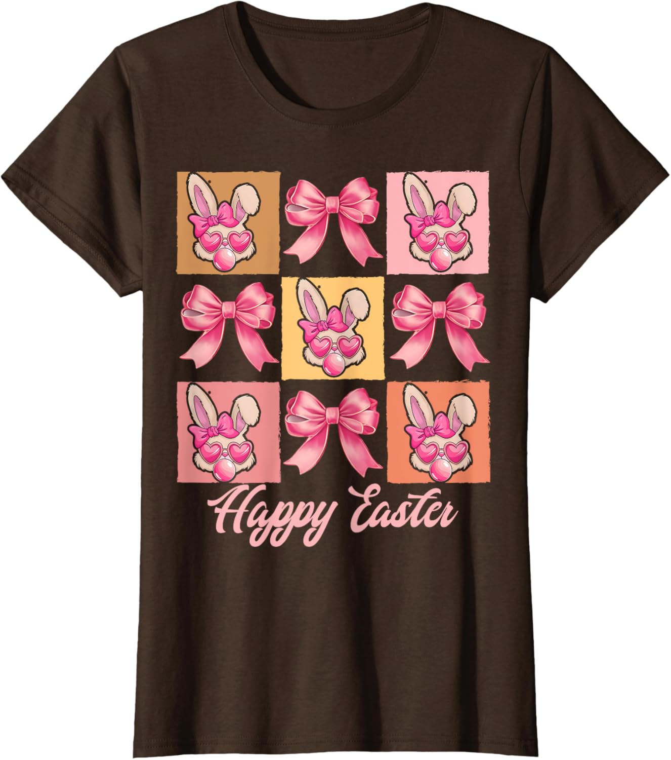 Cute Easter Bunny Face with Coquette Bow for Women & Girls T-Shirt