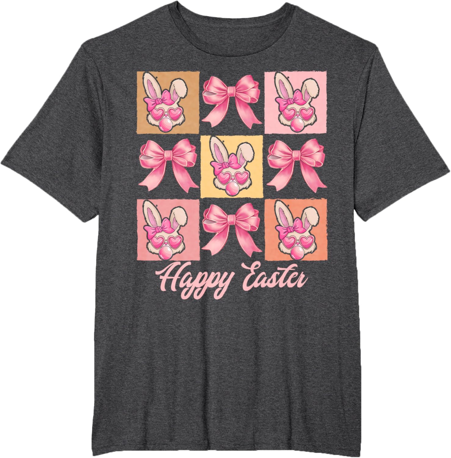 Cute Easter Bunny Face with Coquette Bow for Women & Girls T-Shirt