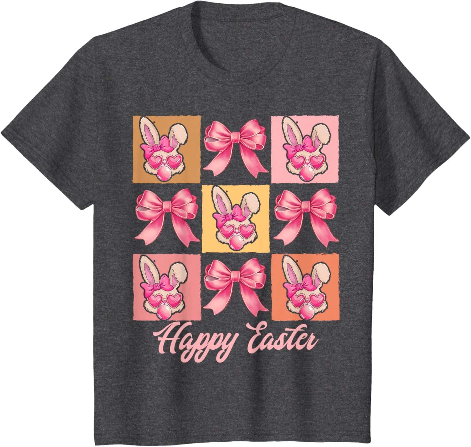 Cute Easter Bunny Face with Coquette Bow for Women & Girls T-Shirt