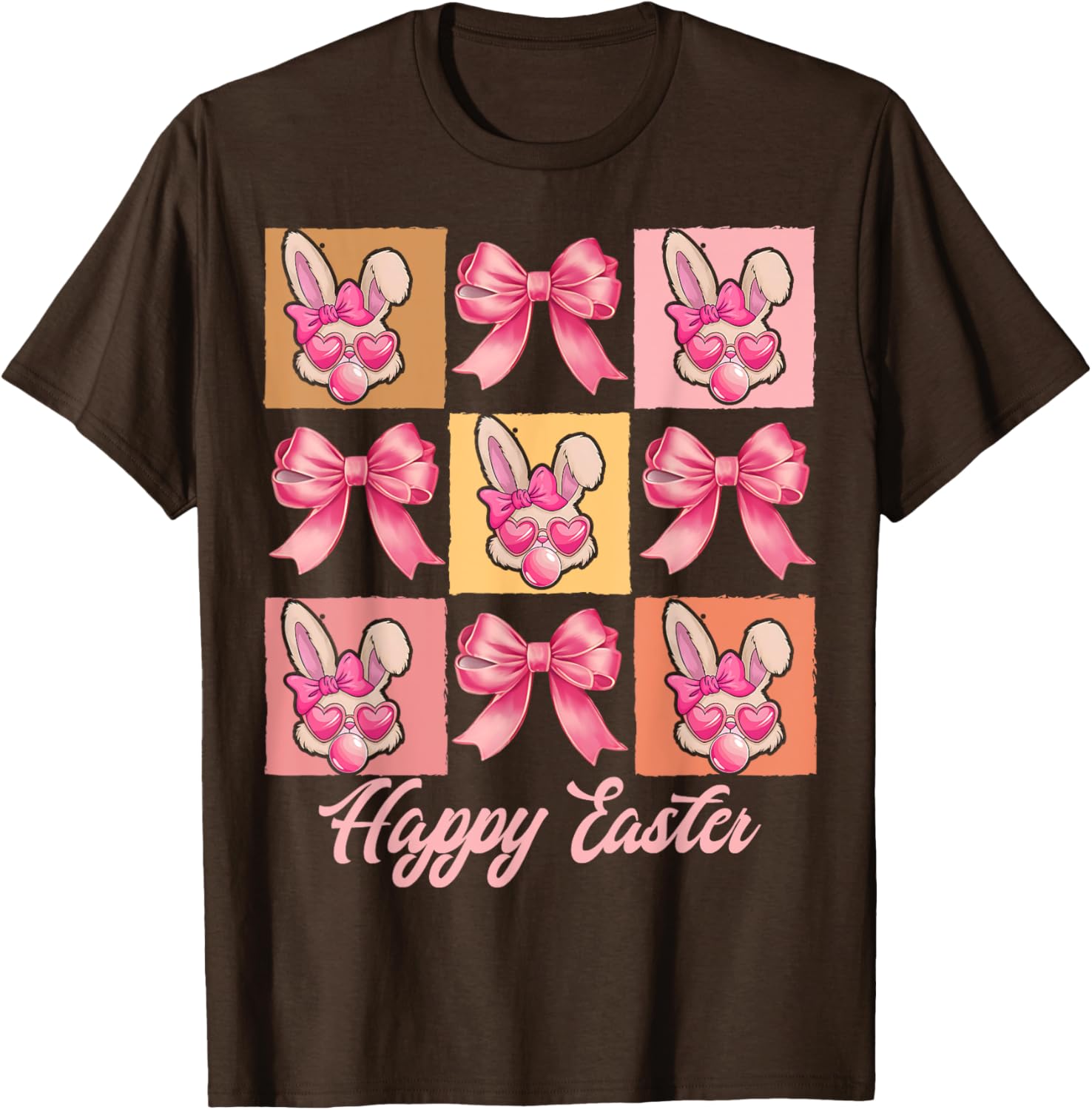 Cute Easter Bunny Face with Coquette Bow for Women & Girls T-Shirt