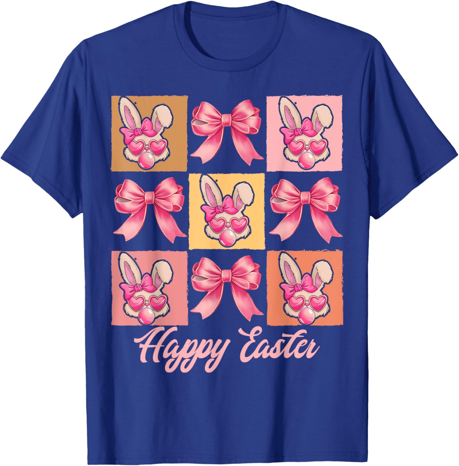 Cute Easter Bunny Face with Coquette Bow for Women & Girls T-Shirt