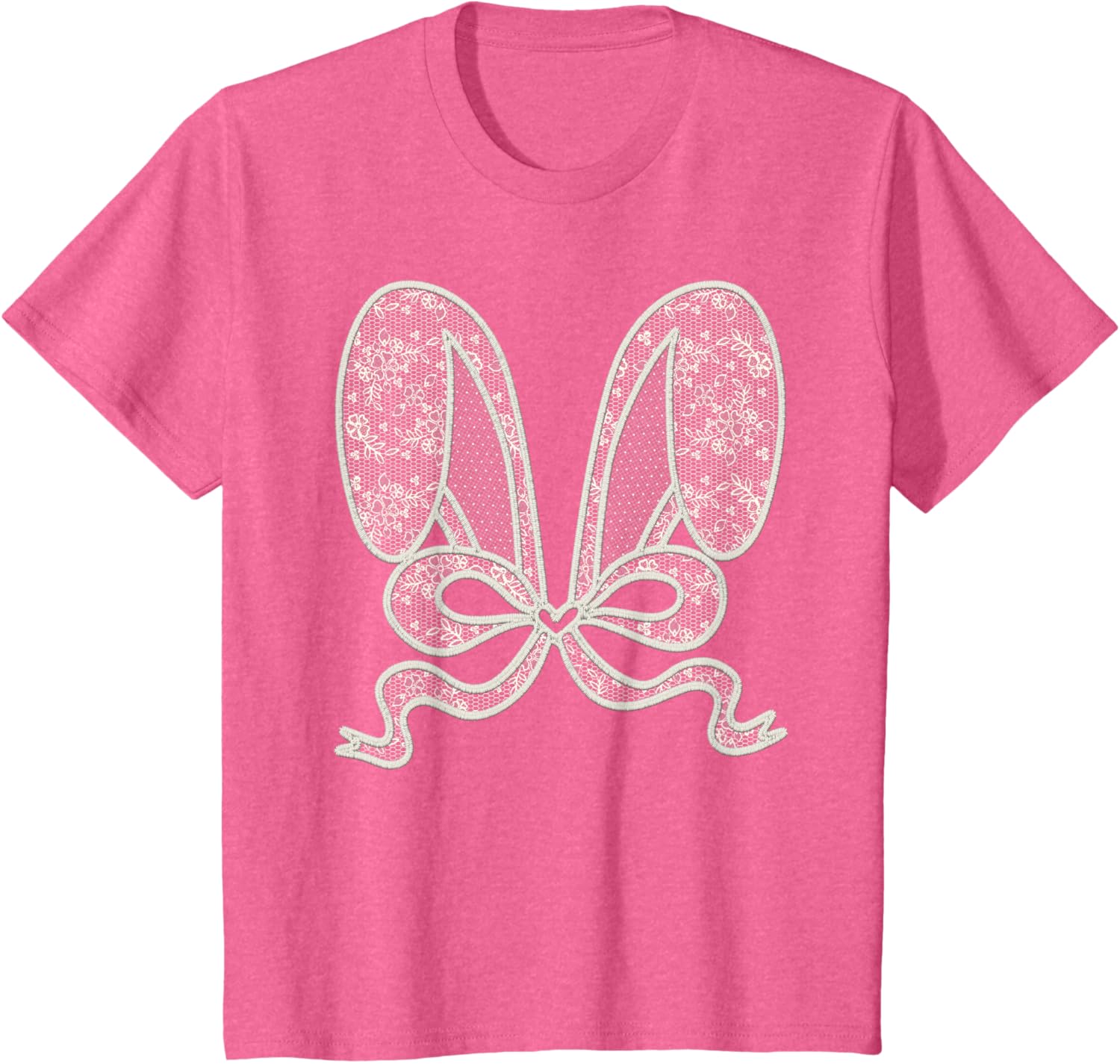 Cute Easter White Lace Bunny Coquette Bow for Girls Women T-Shirt