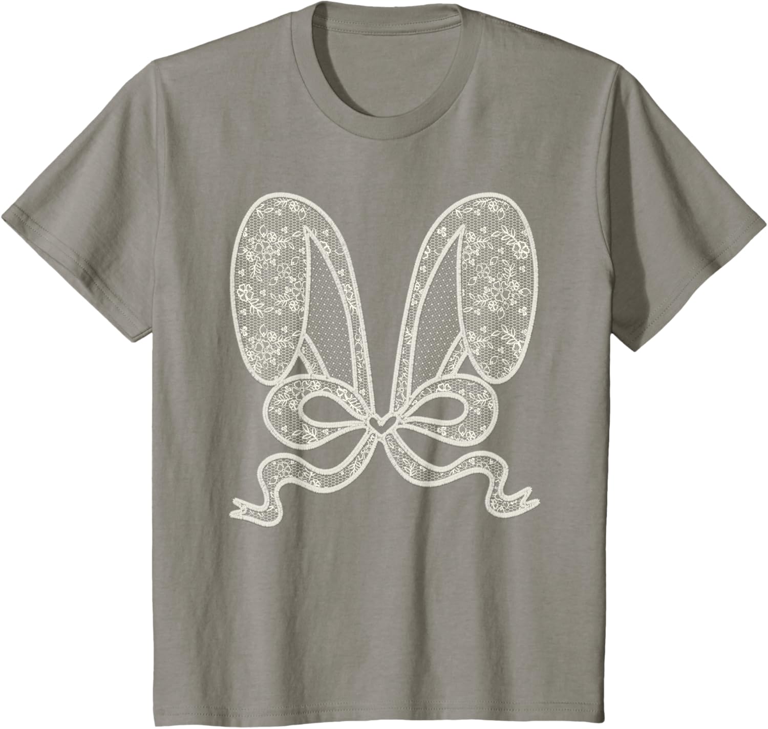 Cute Easter White Lace Bunny Coquette Bow for Girls Women T-Shirt