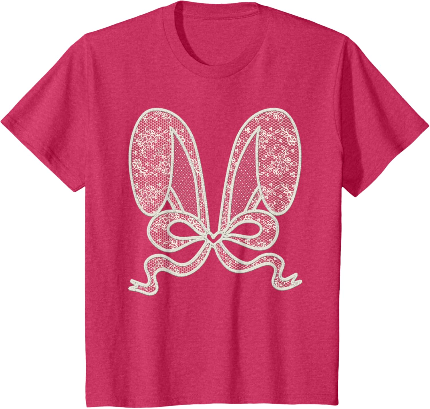 Cute Easter White Lace Bunny Coquette Bow for Girls Women T-Shirt