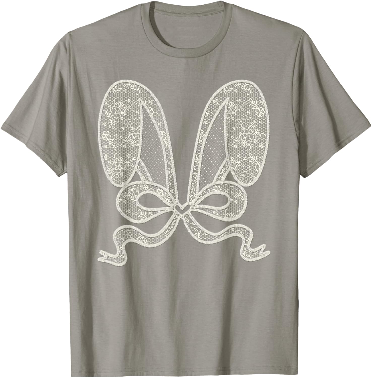 Cute Easter White Lace Bunny Coquette Bow for Girls Women T-Shirt