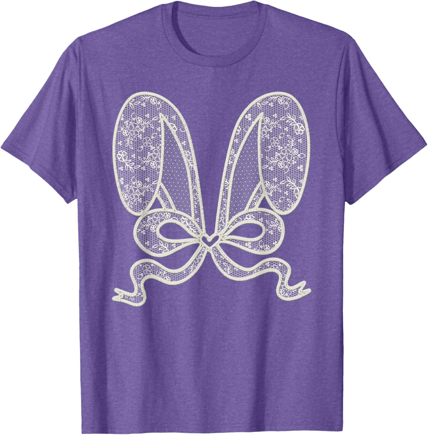 Cute Easter White Lace Bunny Coquette Bow for Girls Women T-Shirt