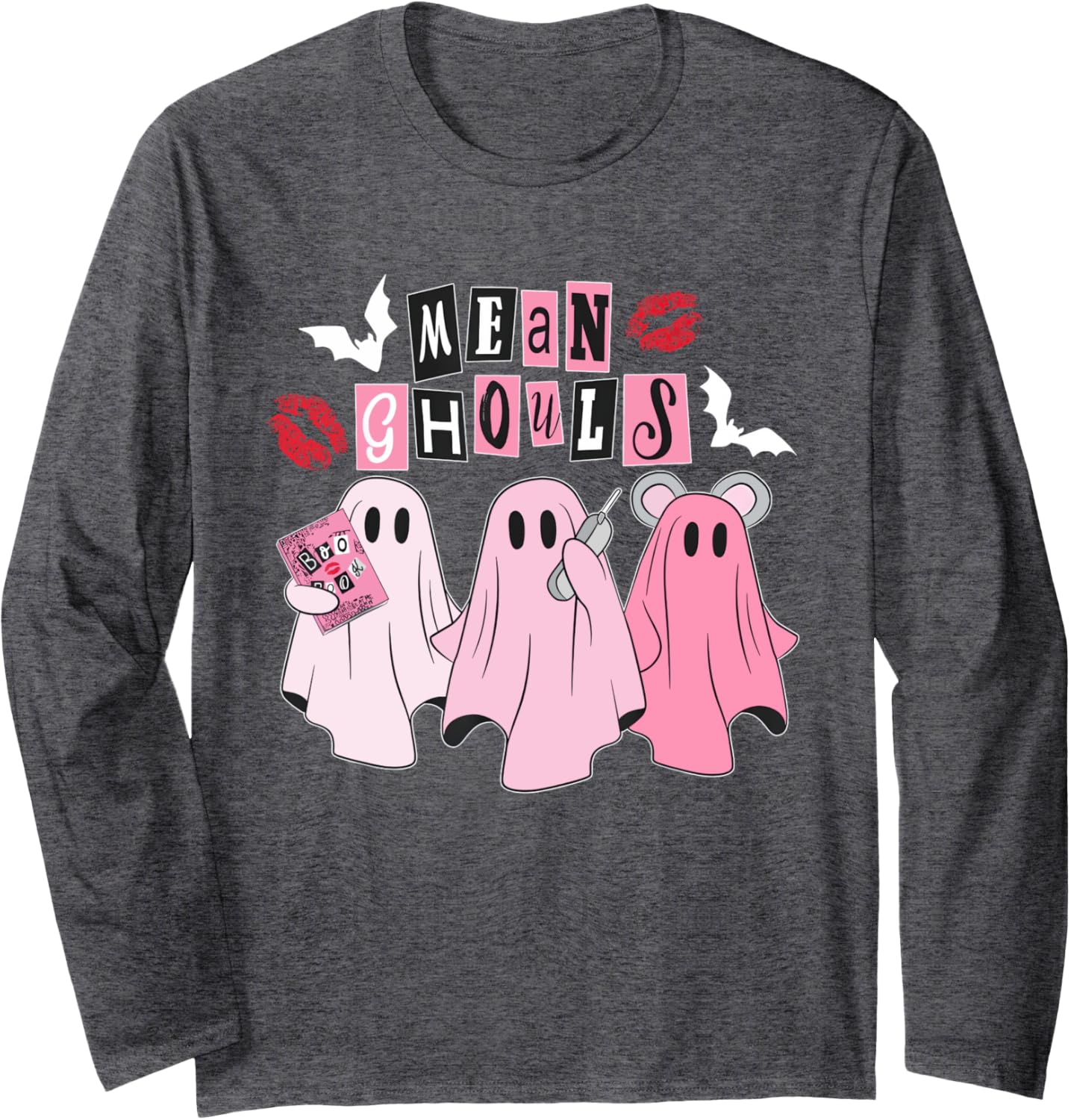 Cute Ghost Mean Ghouls Funny Halloween Costume Spooky Women Long Sleeve T-Shirt