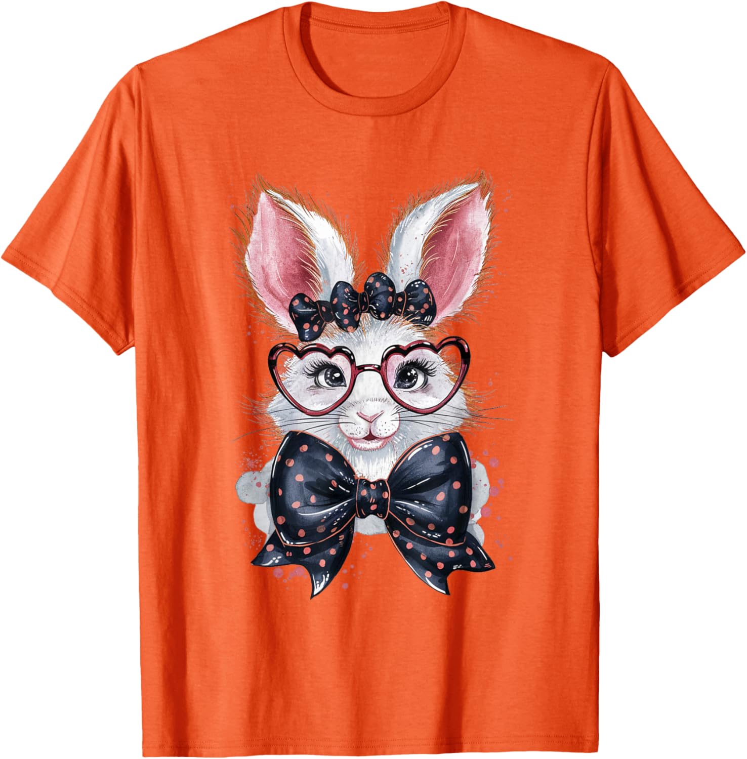 Cute Happy Easter Bunny Eggs Hunt Rabbit Bow Coquette Girl T-Shirt