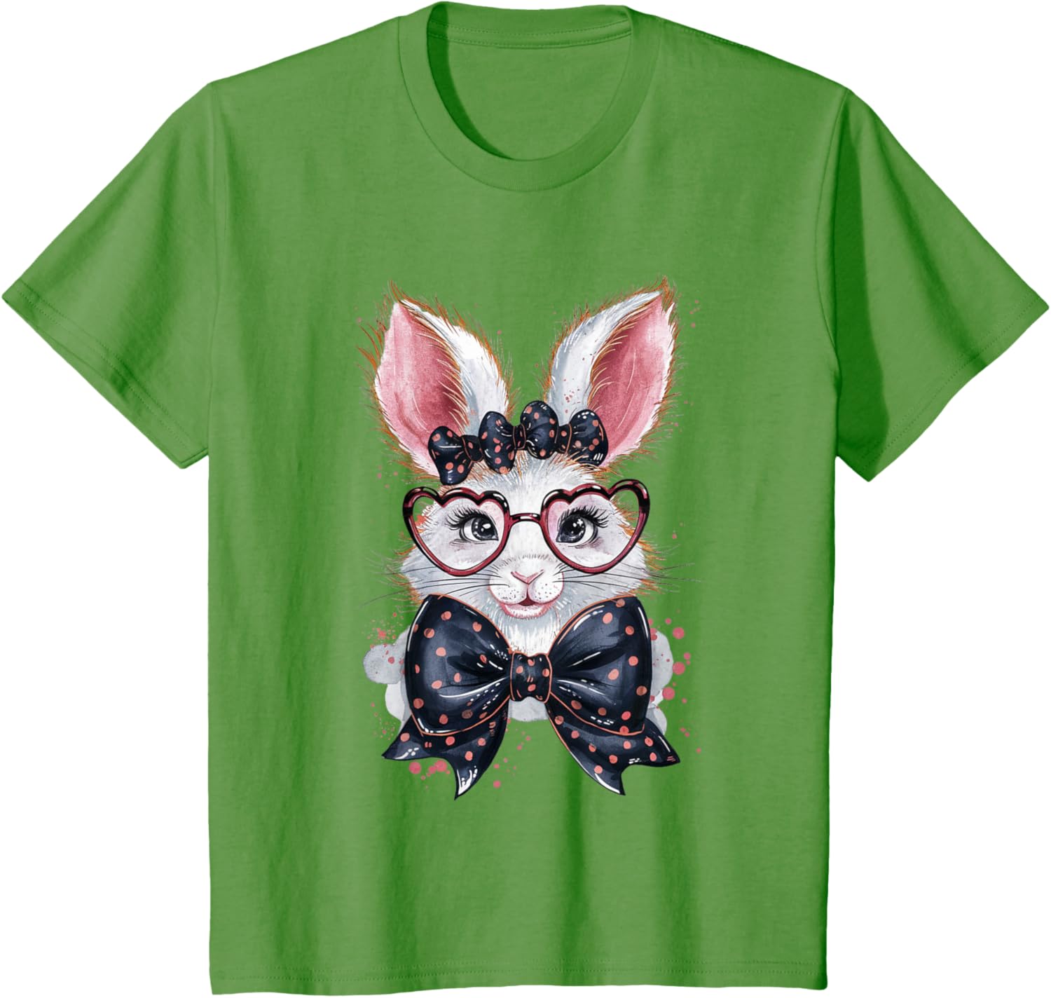 Cute Happy Easter Bunny Eggs Hunt Rabbit Bow Coquette Girl T-Shirt