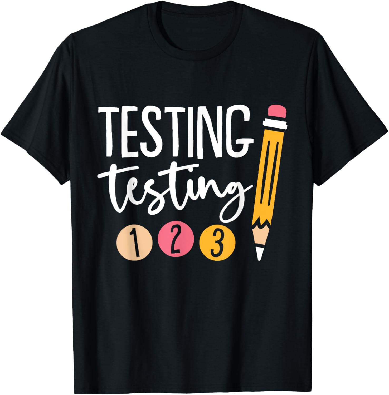 Cute Kindergarten Teacher Gifts & Apparel Black Testing Day T-Shirt