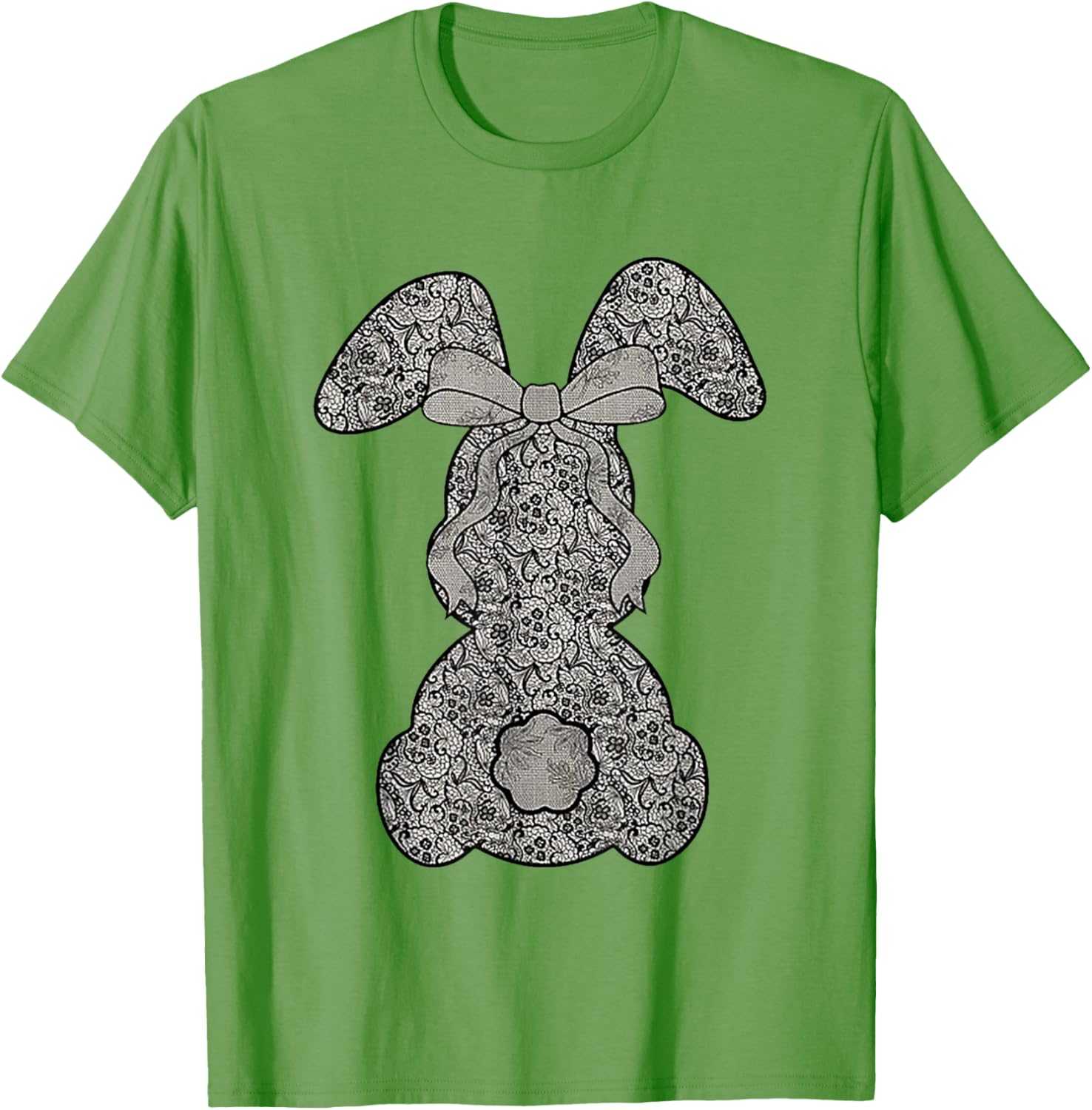 Cute Lace Bunny Coquette Bow Heart Funny Happy Easter Day T-Shirt