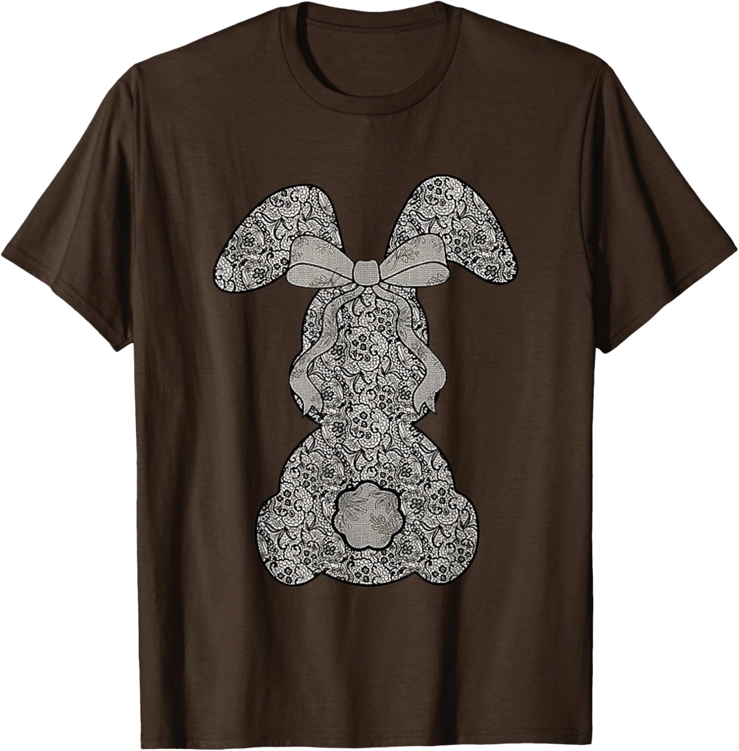 Cute Lace Bunny Coquette Bow Heart Funny Happy Easter Day T-Shirt