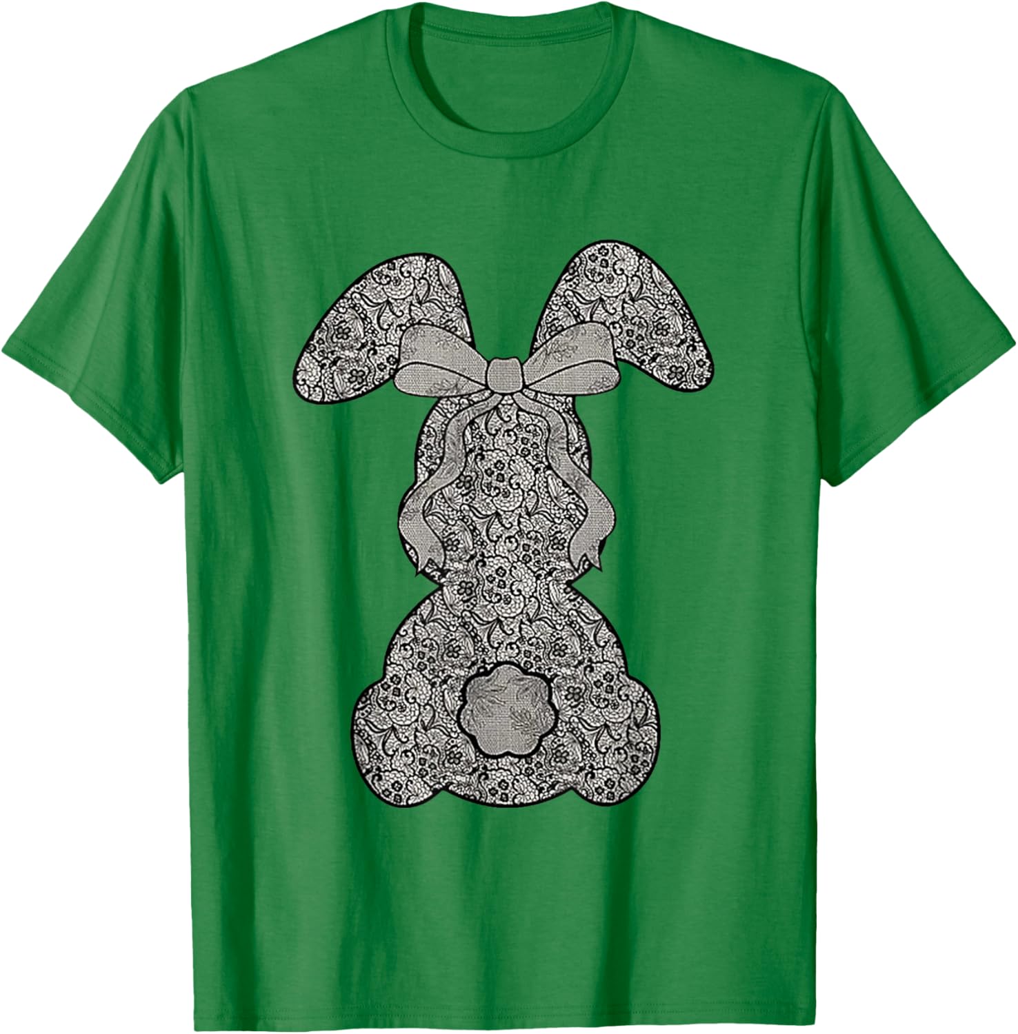 Cute Lace Bunny Coquette Bow Heart Funny Happy Easter Day T-Shirt