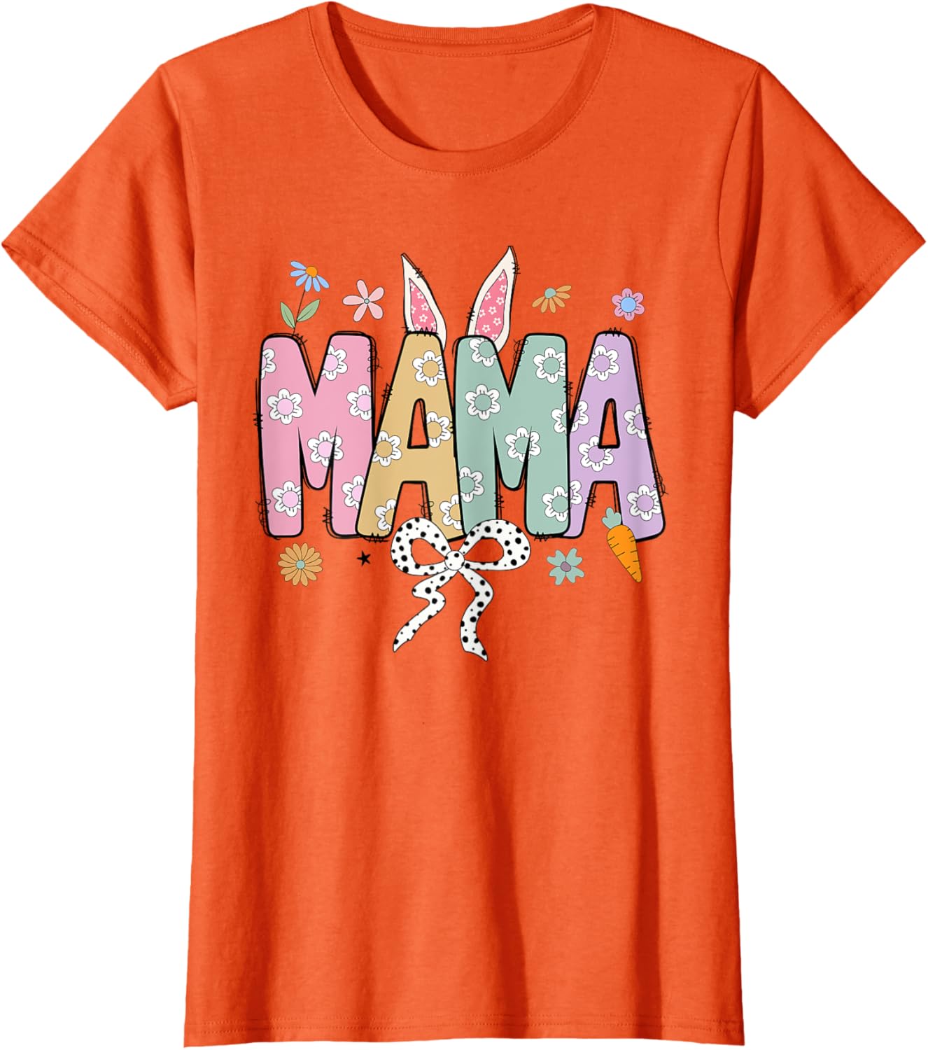 Cute MAMA Bunny Easter Day Coquette Bow For Women Men T-Shirt