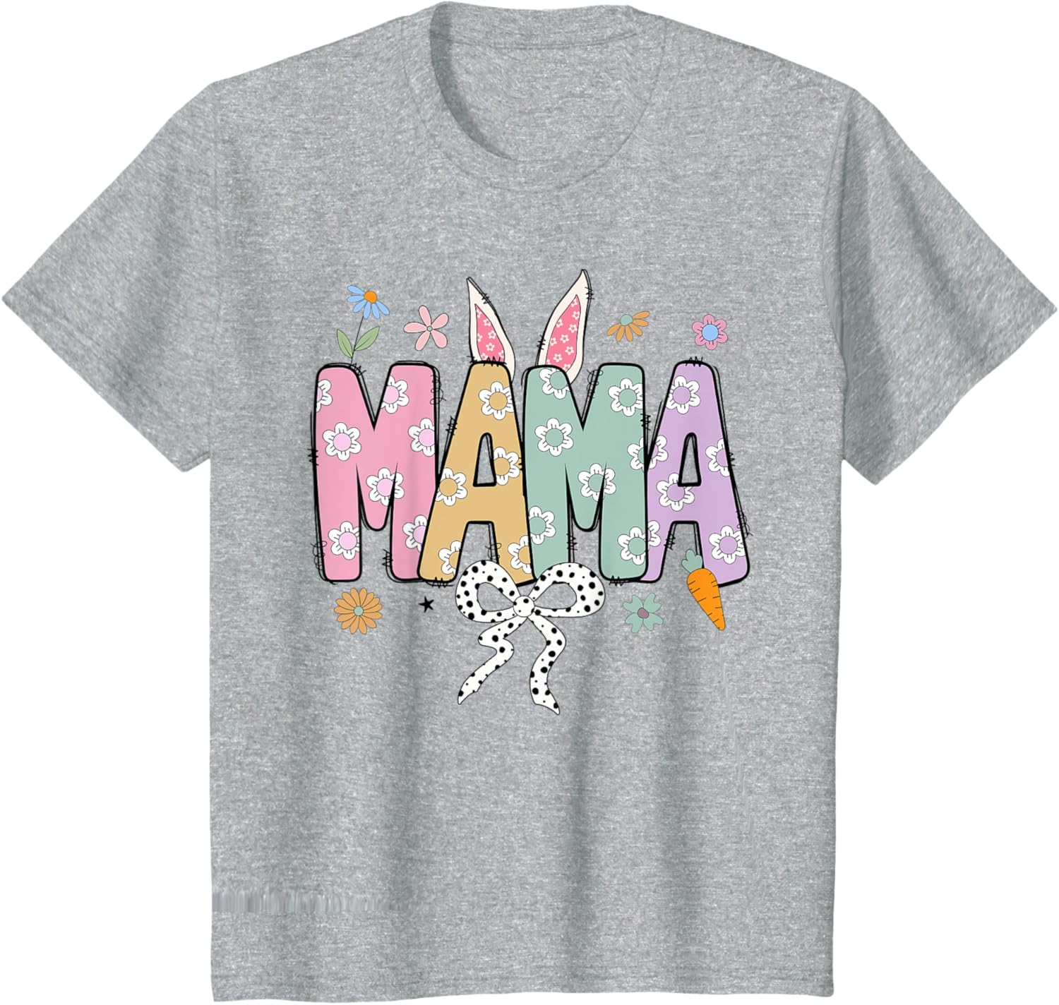 Cute MAMA Bunny Easter Day Coquette Bow For Women Men T-Shirt