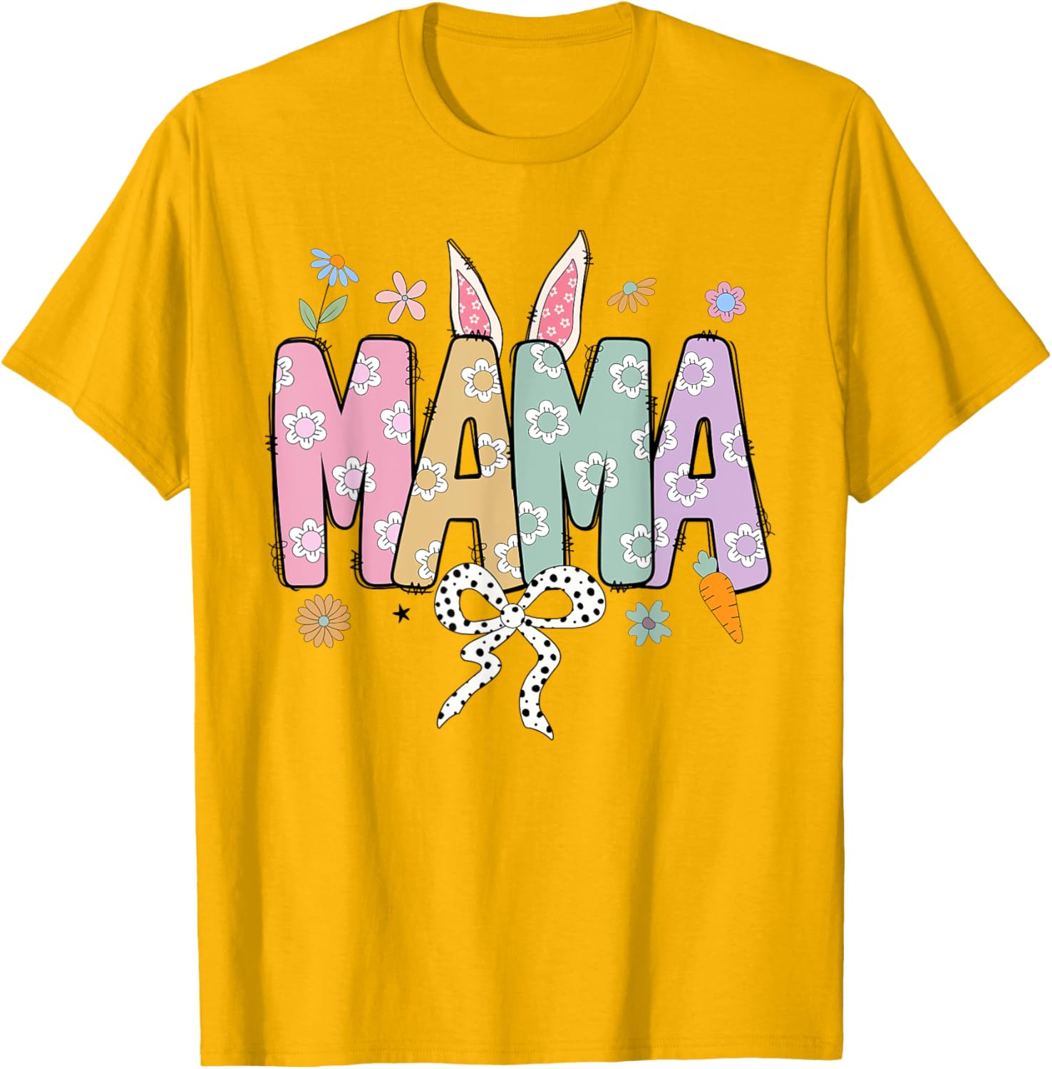 Cute MAMA Bunny Easter Day Coquette Bow For Women Men T-Shirt