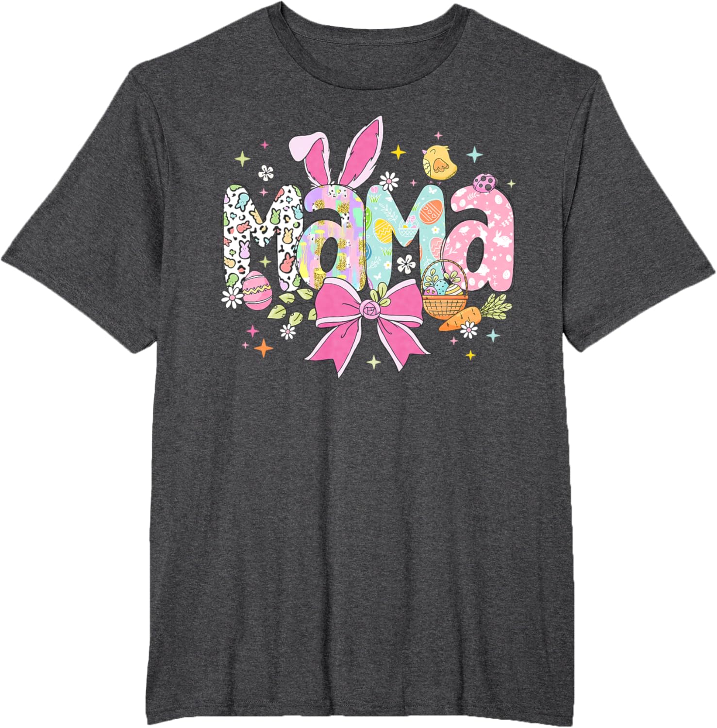 Cute MAMA Bunny Easter Day Coquette Bow T-Shirt