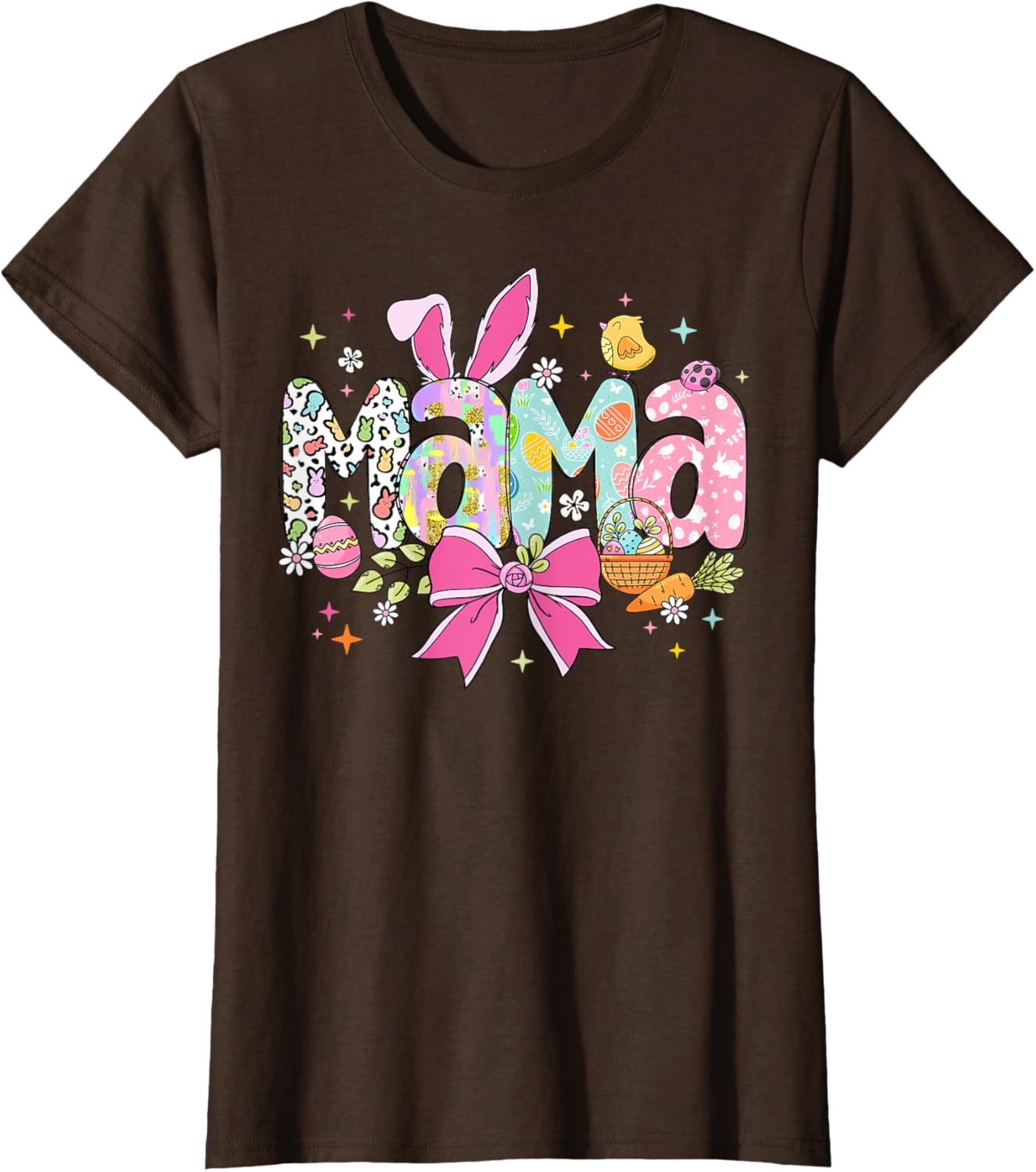 Cute MAMA Bunny Easter Day Coquette Bow T-Shirt