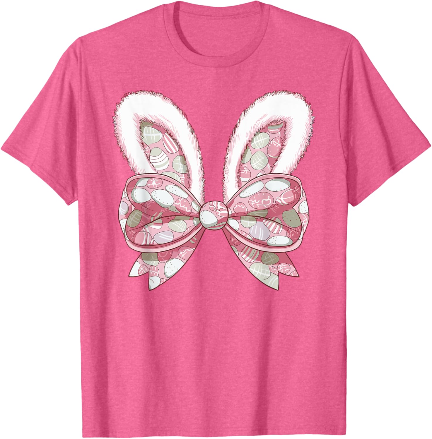 Cute Pink Coquette Bow Easter Eggs Bunny Ears Girl Gifts T-Shirt