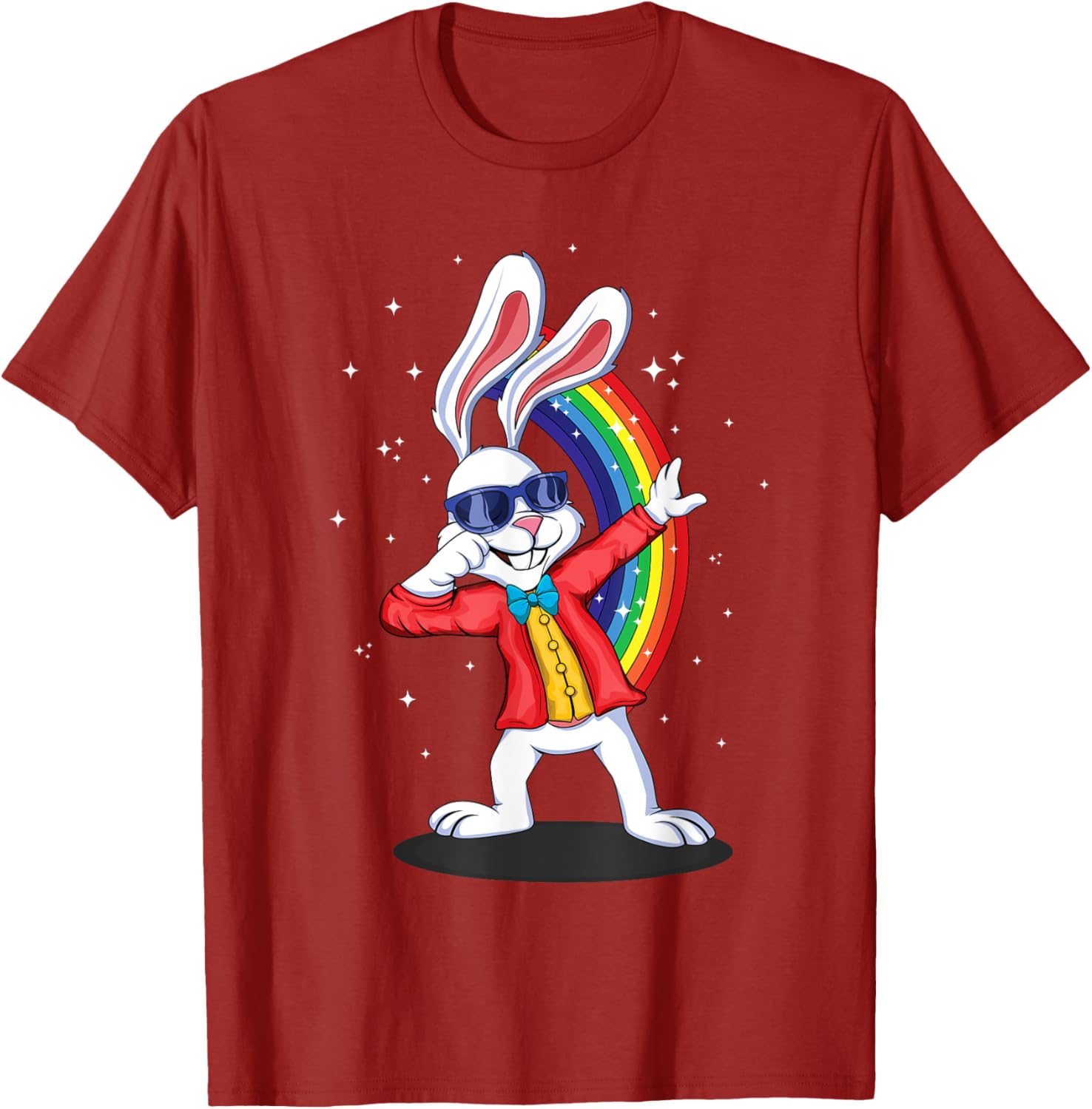 Dab Dabbing Rainbow Bunny Rabbit 2024 Happy Easter Sunday T-Shirt