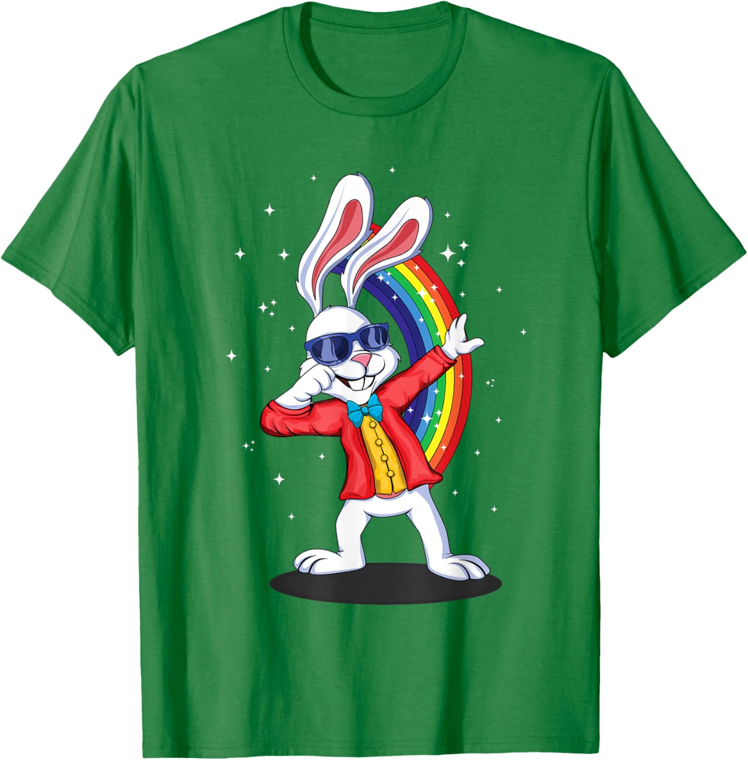 Dab Dabbing Rainbow Bunny Rabbit 2024 Happy Easter Sunday T-Shirt