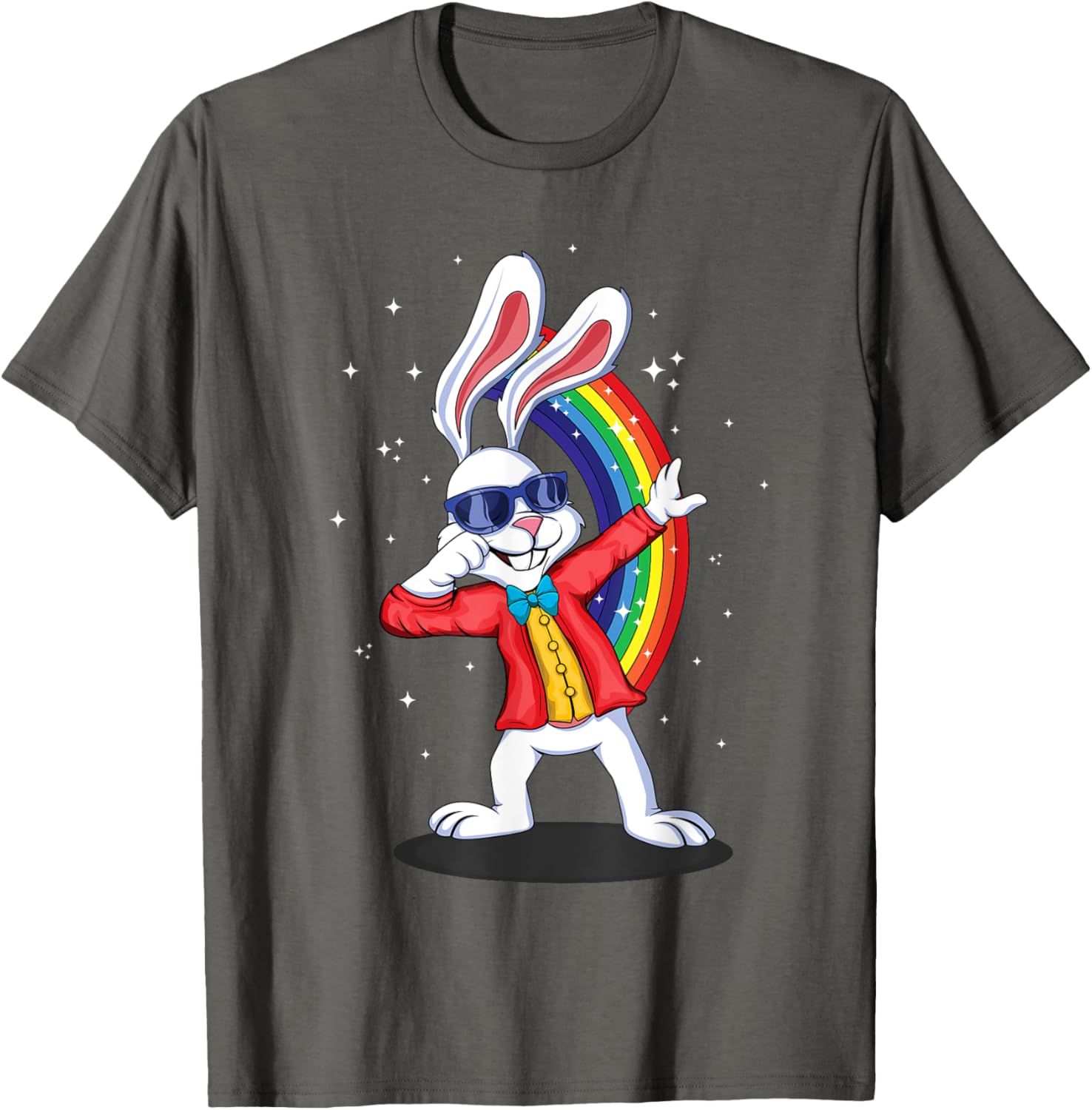 Dab Dabbing Rainbow Bunny Rabbit 2024 Happy Easter Sunday T-Shirt