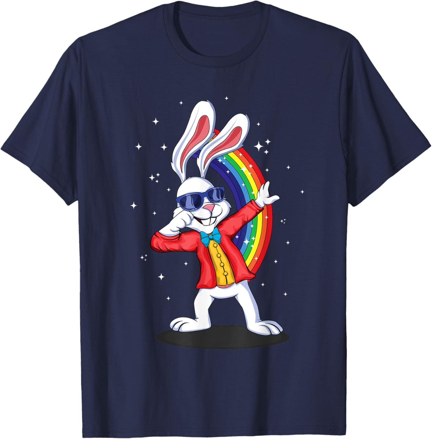 Dab Dabbing Rainbow Bunny Rabbit 2024 Happy Easter Sunday T-Shirt