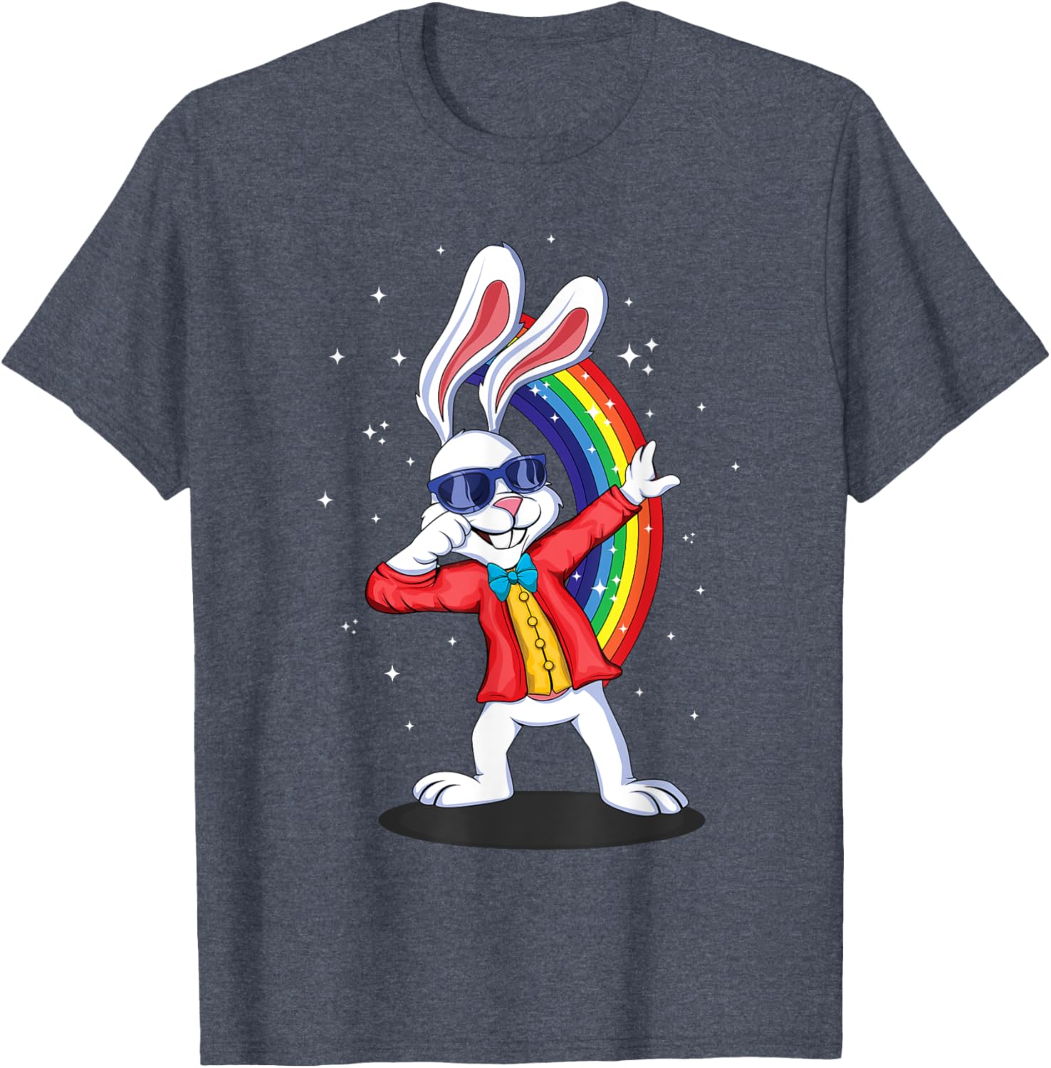 Dab Dabbing Rainbow Bunny Rabbit 2024 Happy Easter Sunday T-Shirt