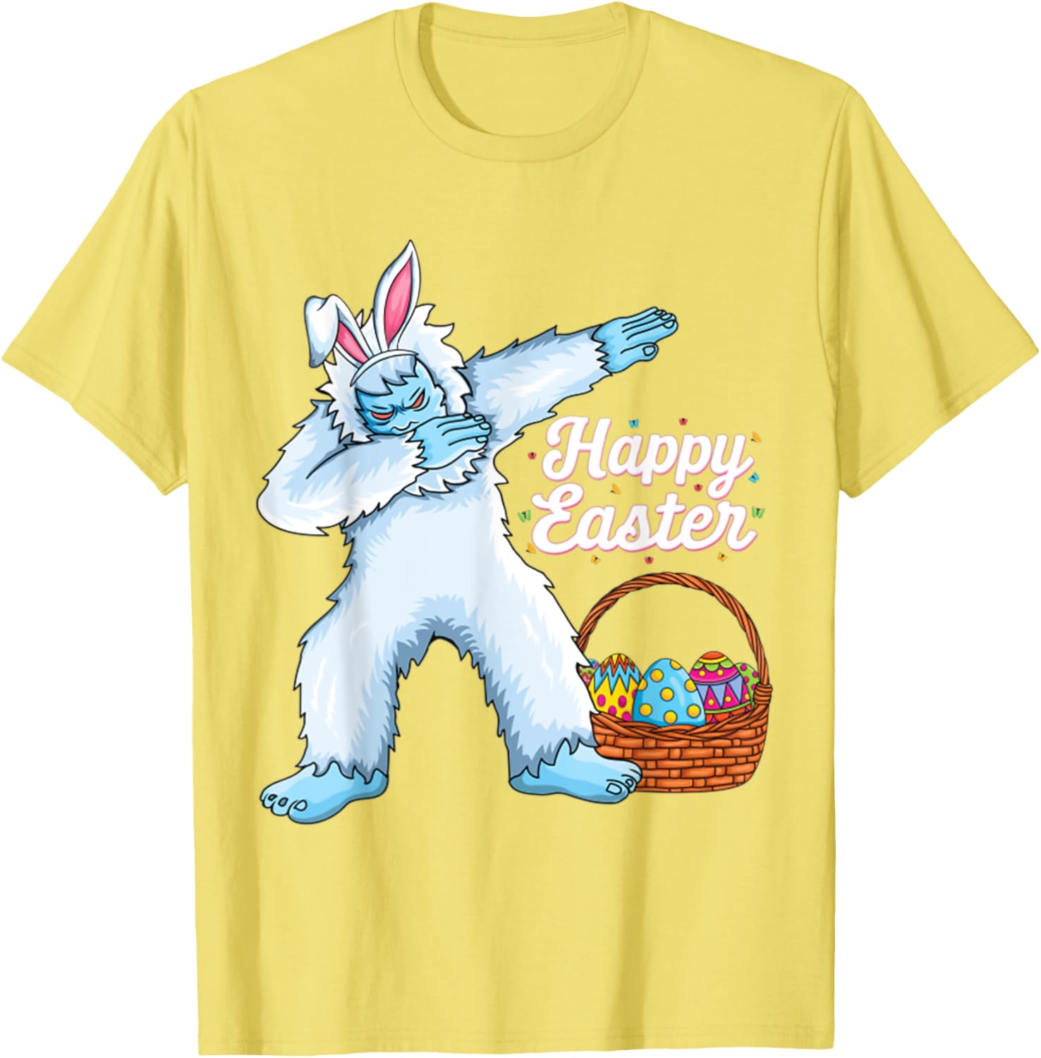 Dabbing Bigfoot Easter Eggs Bunny Happy Easter Day T-Shirt