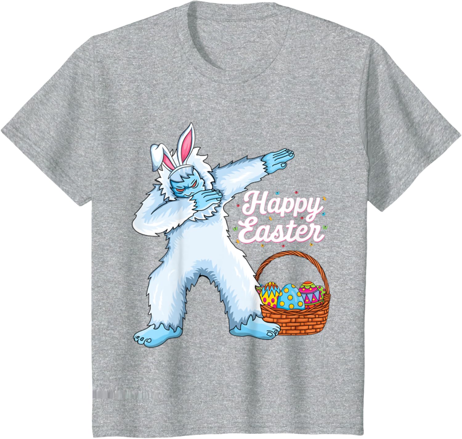 Dabbing Bigfoot Easter Eggs Bunny Happy Easter Day T-Shirt