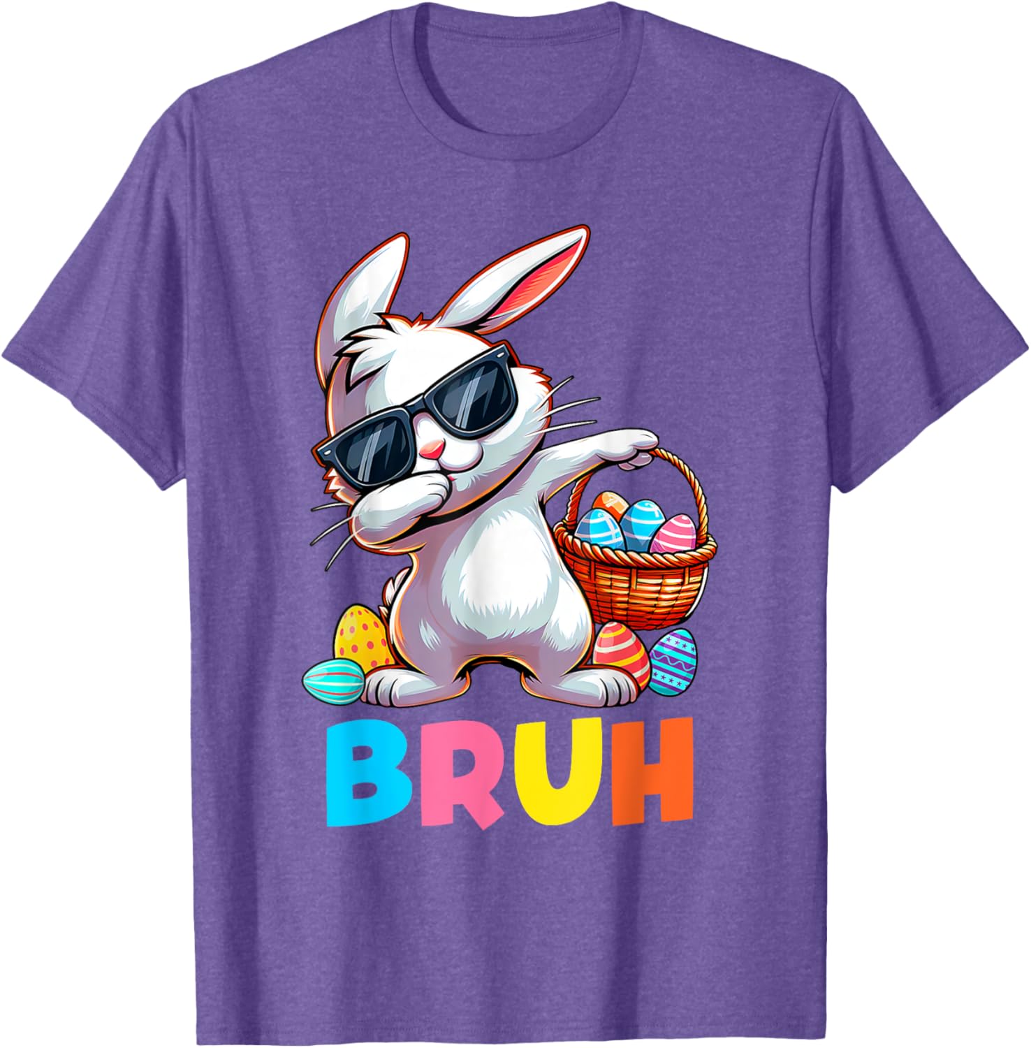 Dabbing Bunny Bruh Meme Saying Bro Greeting Boys Easter Day T-Shirt