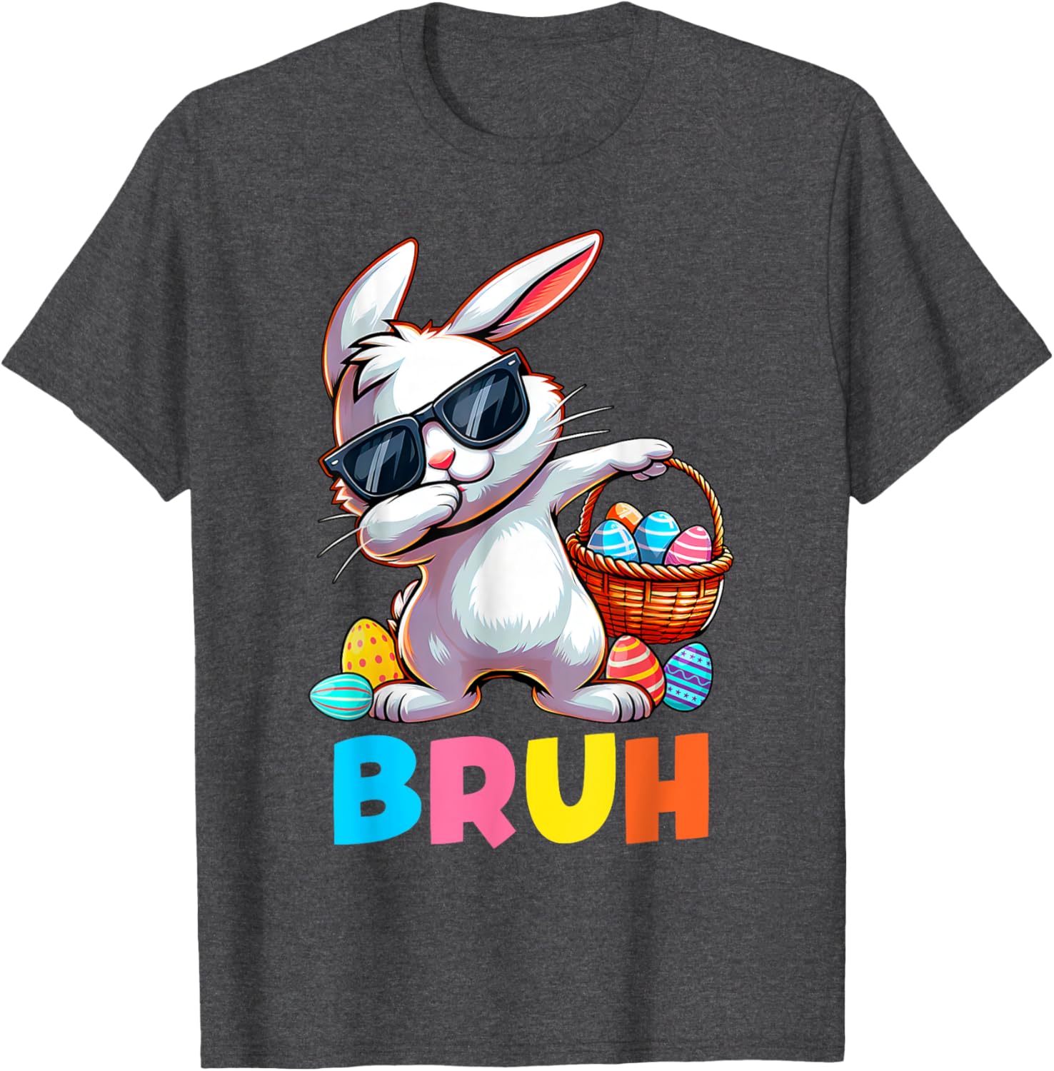 Dabbing Bunny Bruh Meme Saying Bro Greeting Boys Easter Day T-Shirt