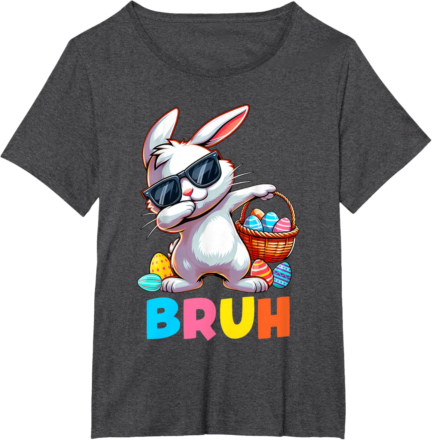 Dabbing Bunny Bruh Meme Saying Bro Greeting Boys Easter Day T-Shirt