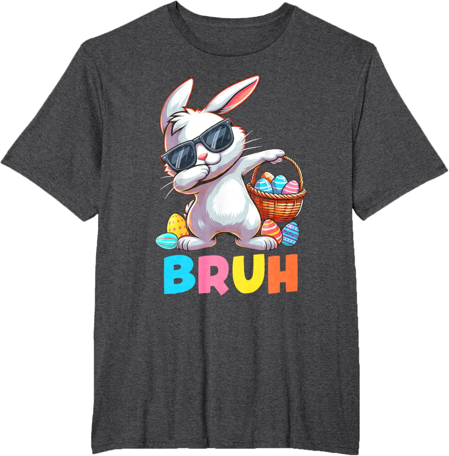 Dabbing Bunny Bruh Meme Saying Bro Greeting Boys Easter Day T-Shirt