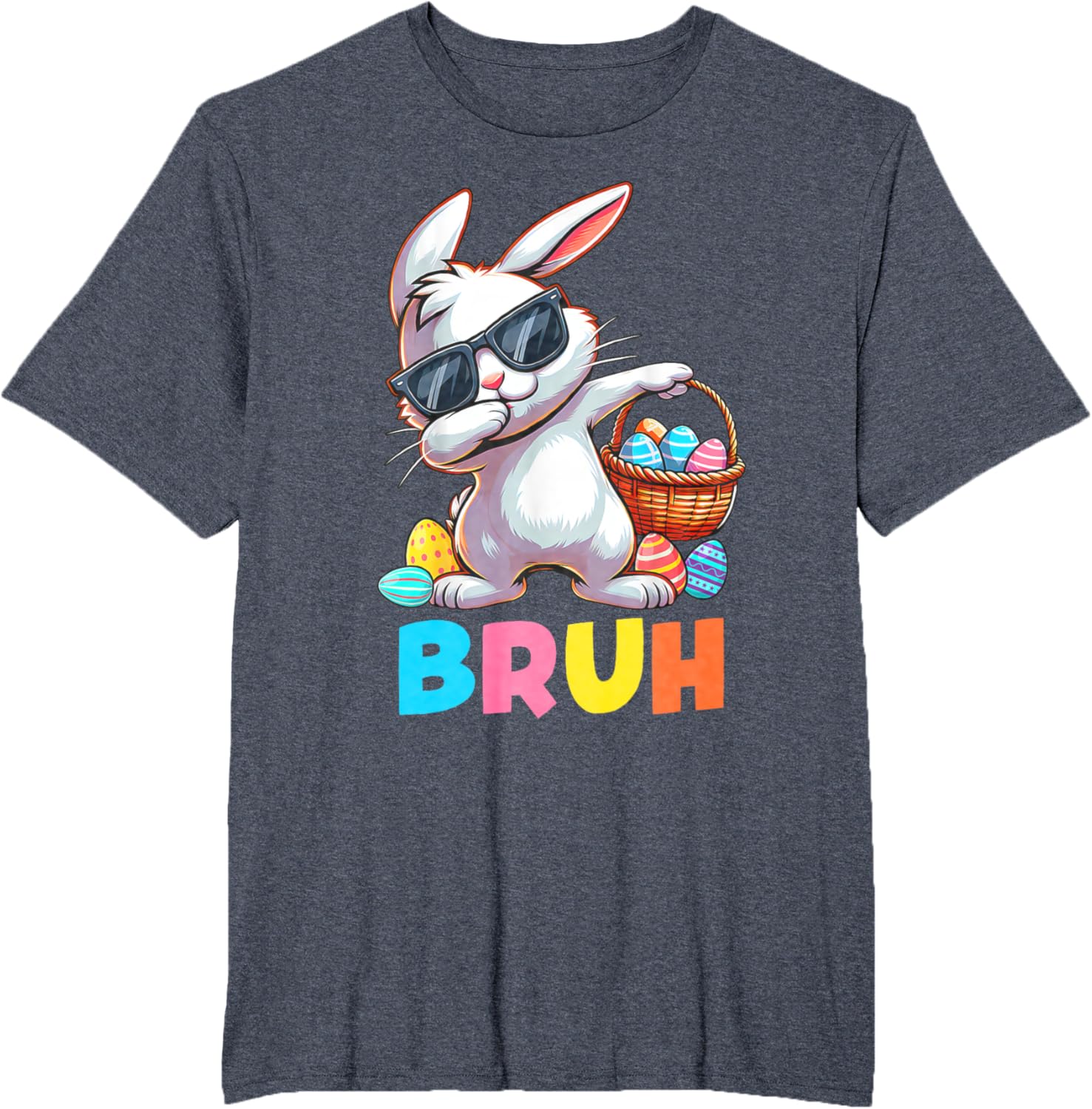 Dabbing Bunny Bruh Meme Saying Bro Greeting Boys Easter Day T-Shirt