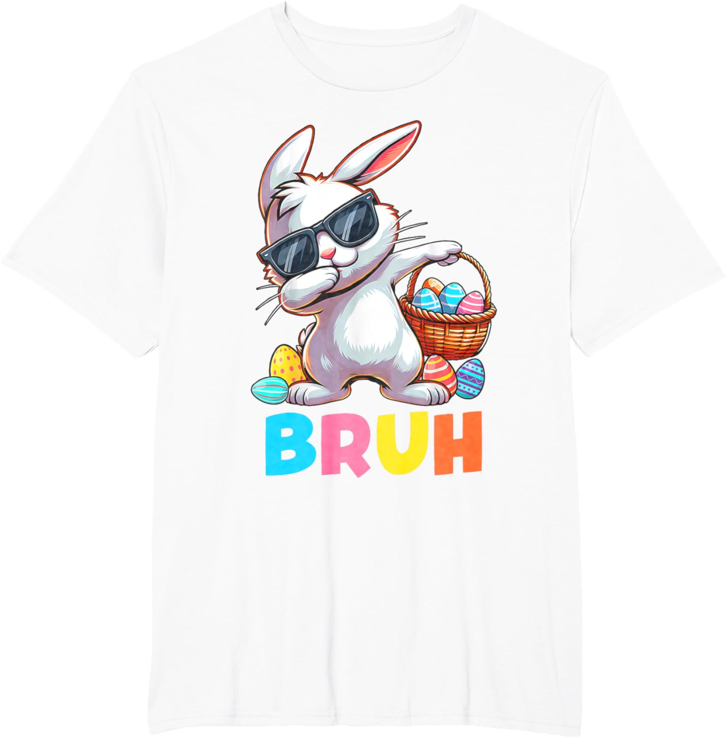 Dabbing Bunny Bruh Meme Saying Bro Greeting Boys Easter Day T-Shirt