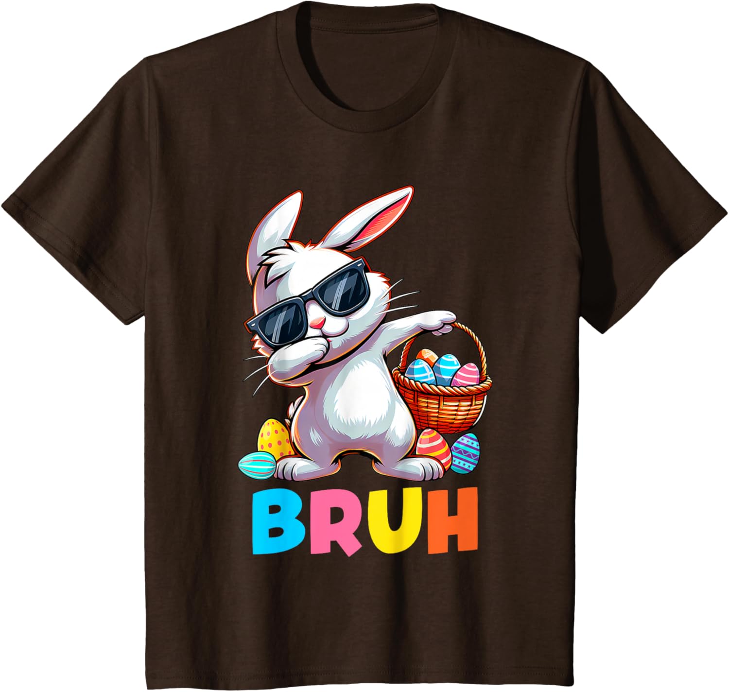 Dabbing Bunny Bruh Meme Saying Bro Greeting Boys Easter Day T-Shirt