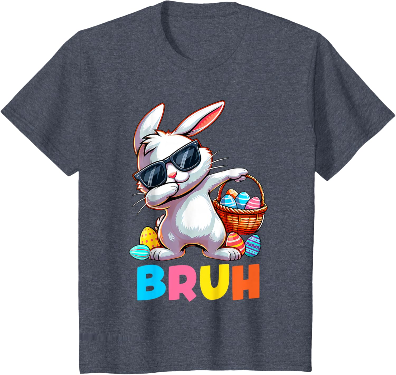 Dabbing Bunny Bruh Meme Saying Bro Greeting Boys Easter Day T-Shirt