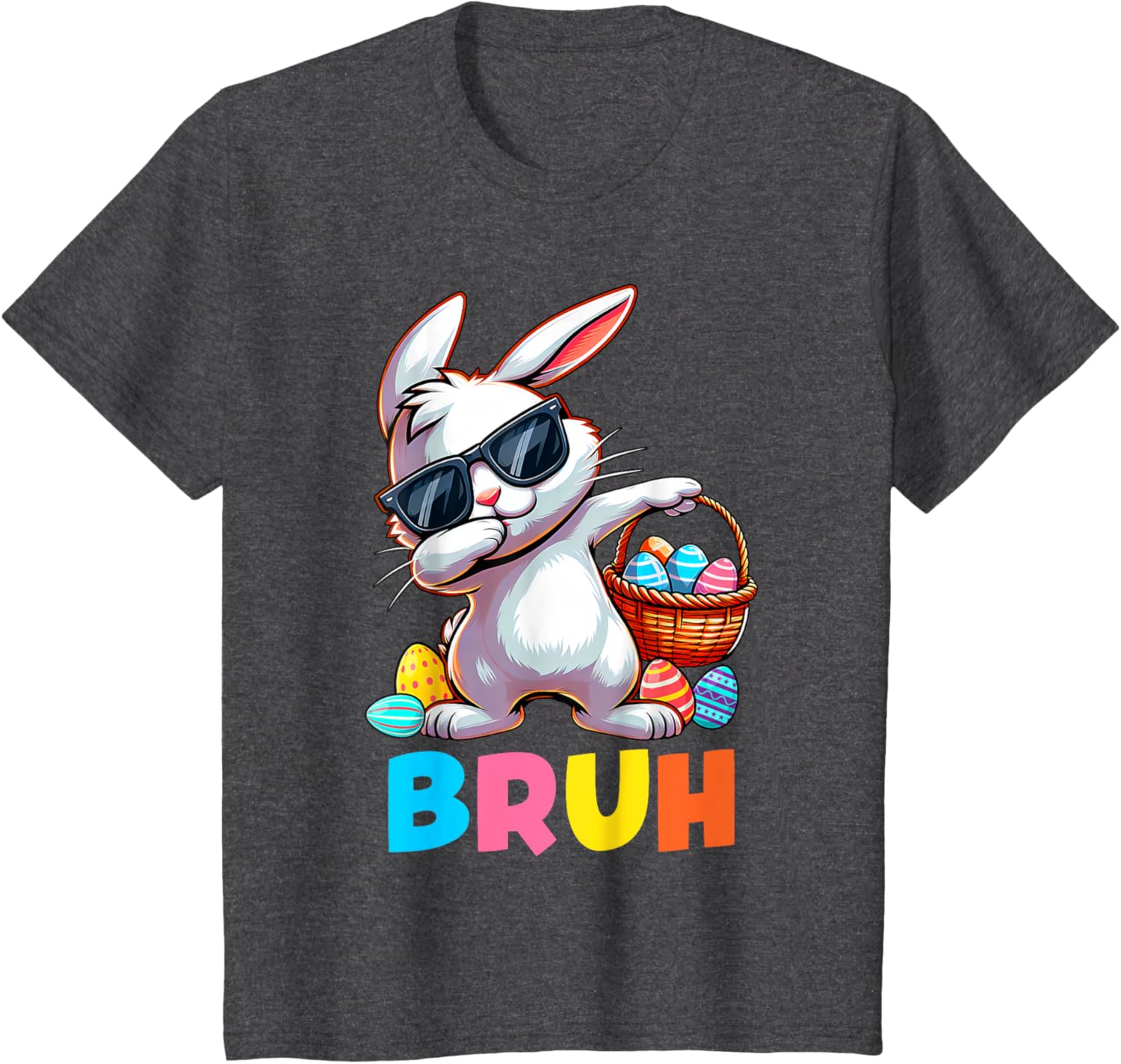 Dabbing Bunny Bruh Meme Saying Bro Greeting Boys Easter Day T-Shirt