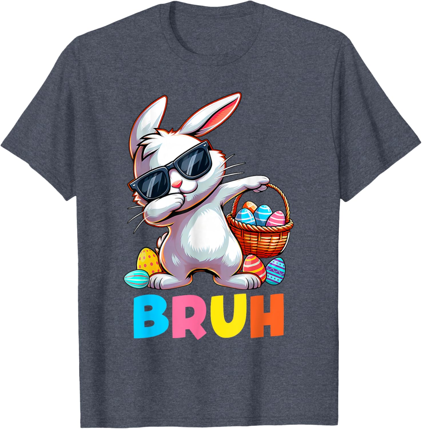 Dabbing Bunny Bruh Meme Saying Bro Greeting Boys Easter Day T-Shirt