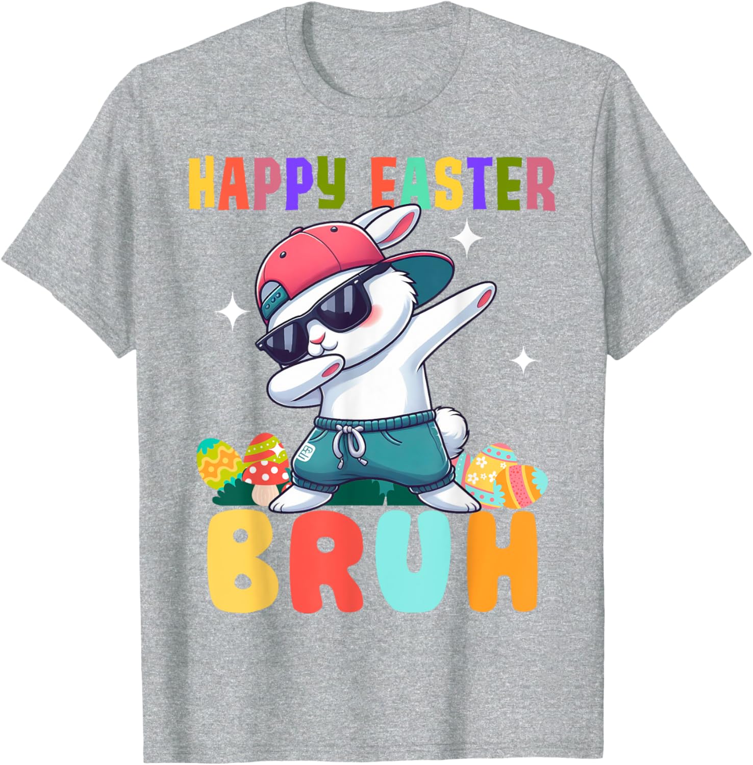 Dabbing Bunny Easter Bruh, Funny Boy Girl Kid T-Shirt