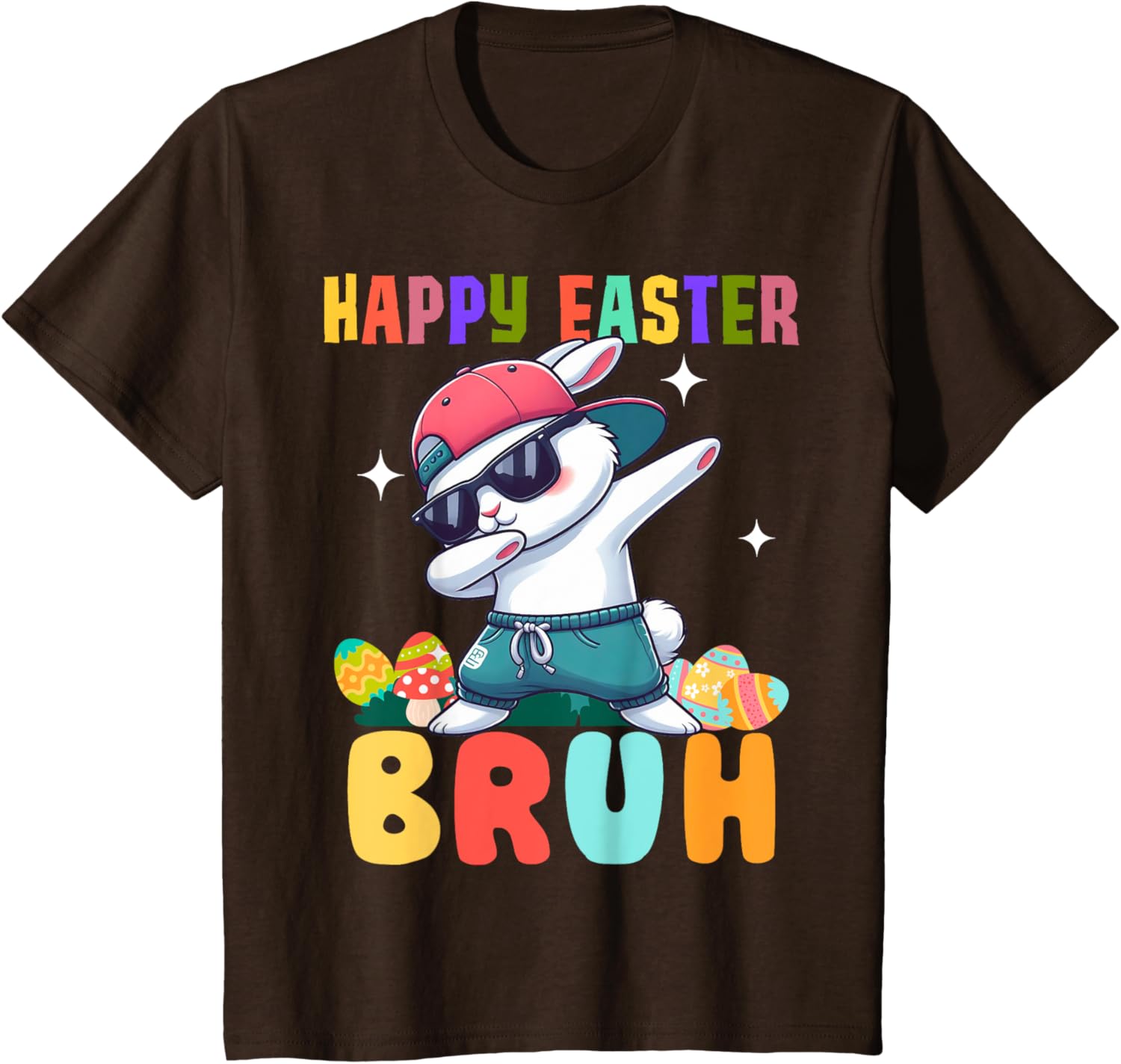 Dabbing Bunny Easter Bruh, Funny Boy Girl Kid T-Shirt