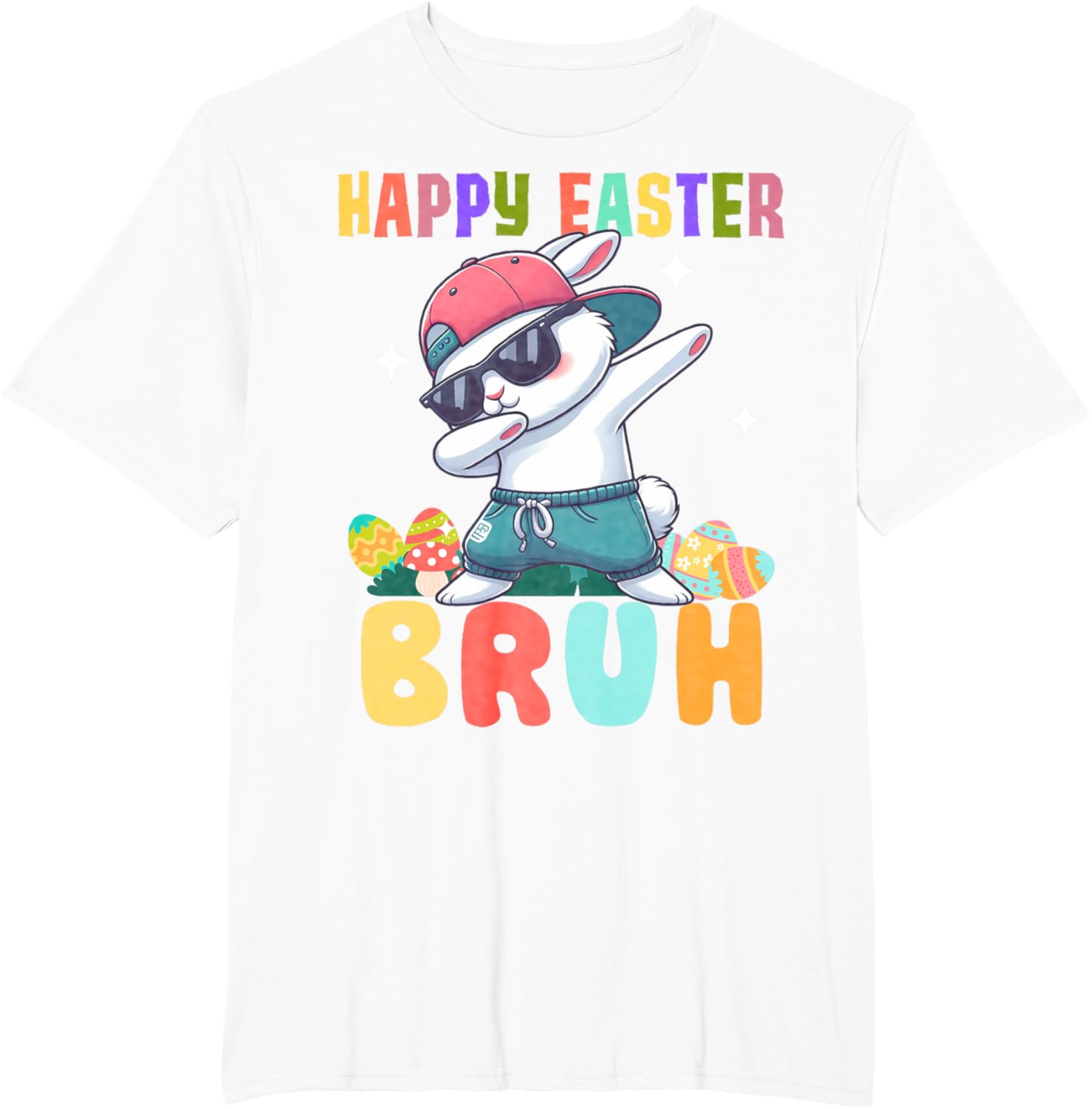 Dabbing Bunny Easter Bruh, Funny Boy Girl Kid T-Shirt