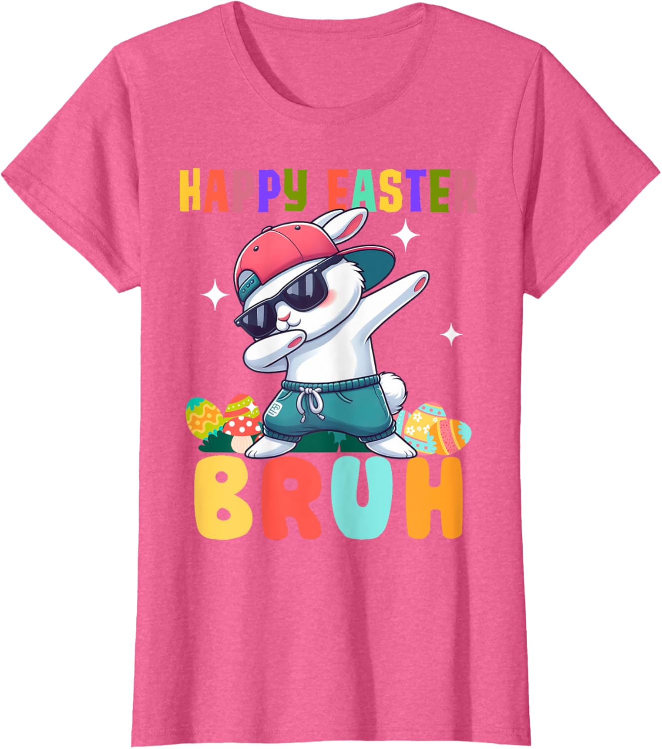 Dabbing Bunny Easter Bruh, Funny Boy Girl Kid T-Shirt