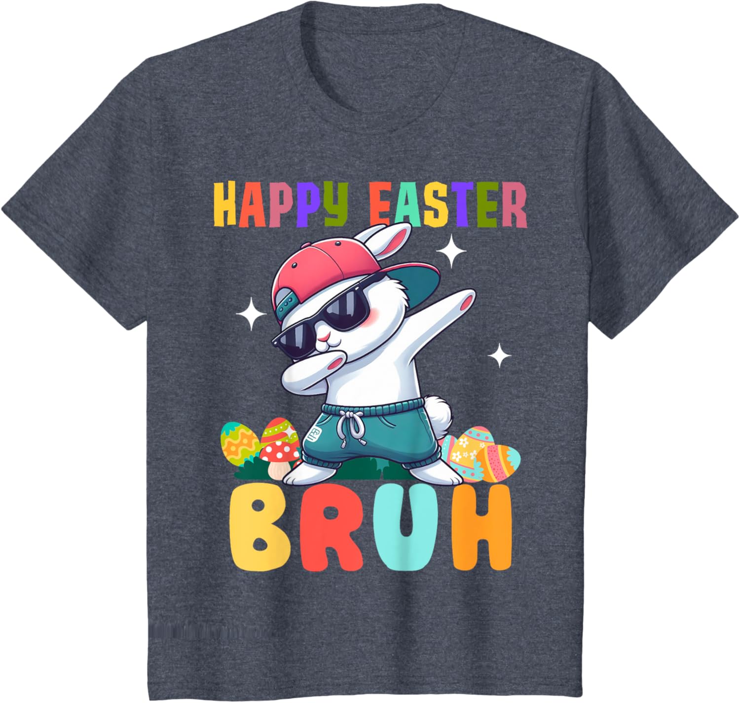 Dabbing Bunny Easter Bruh, Funny Boy Girl Kid T-Shirt